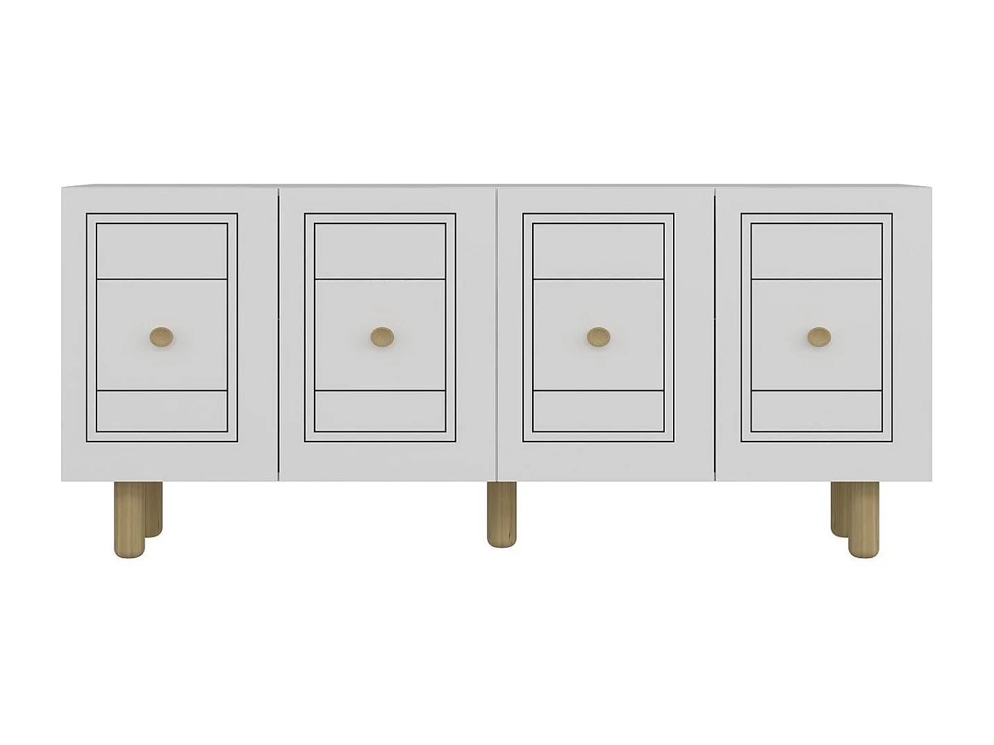 Buffet – 150 cm x 75 cm x 35 cm – Blanc – Aggloméré