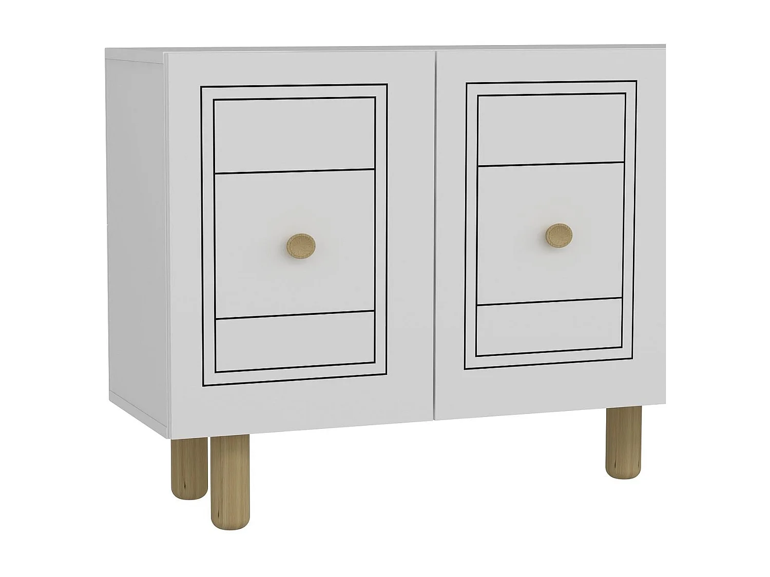 Buffet – 150 cm x 75 cm x 35 cm – Blanc – Aggloméré