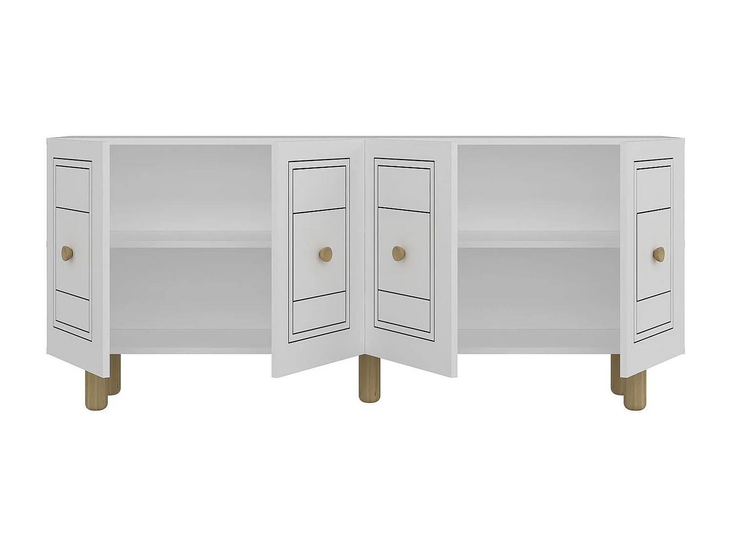 Buffet – 150 cm x 75 cm x 35 cm – Blanc – Aggloméré