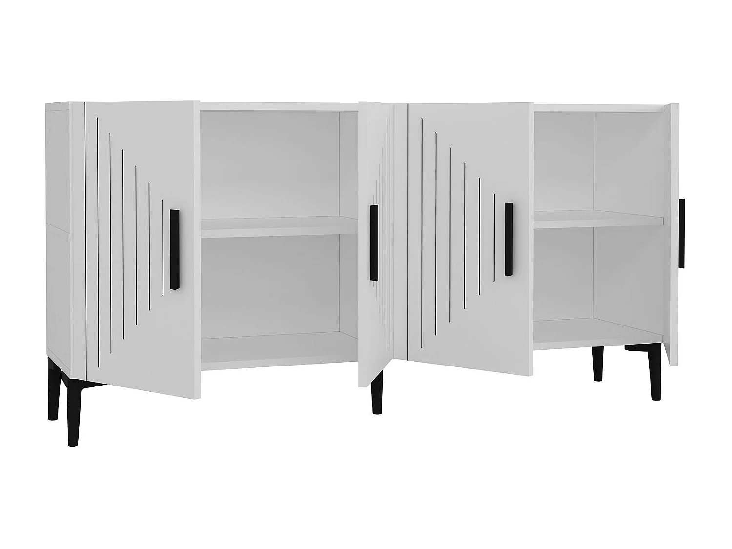 Buffet en MDF mélaminé – 150 cm – Blanc