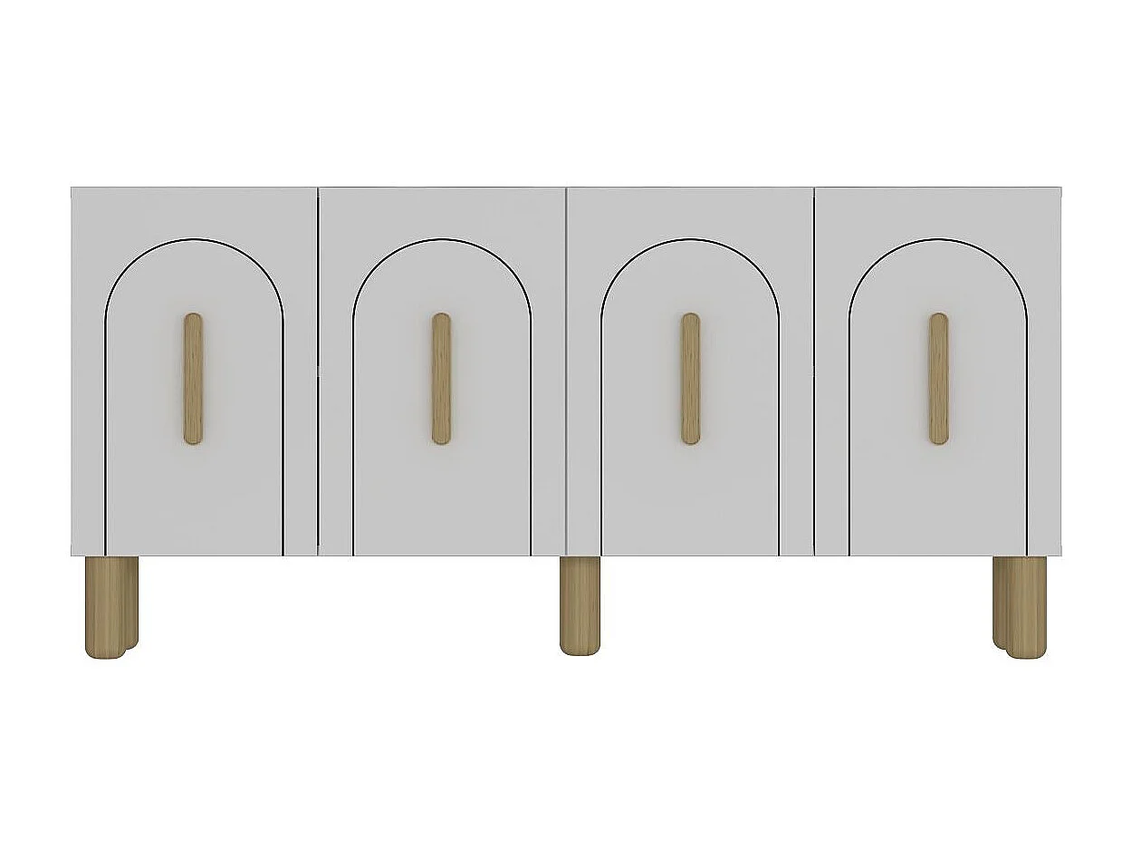 Komoda – 150 cm x 75 cm x 35 cm – Dąb biały i szafirowy – Płyta wiórowa