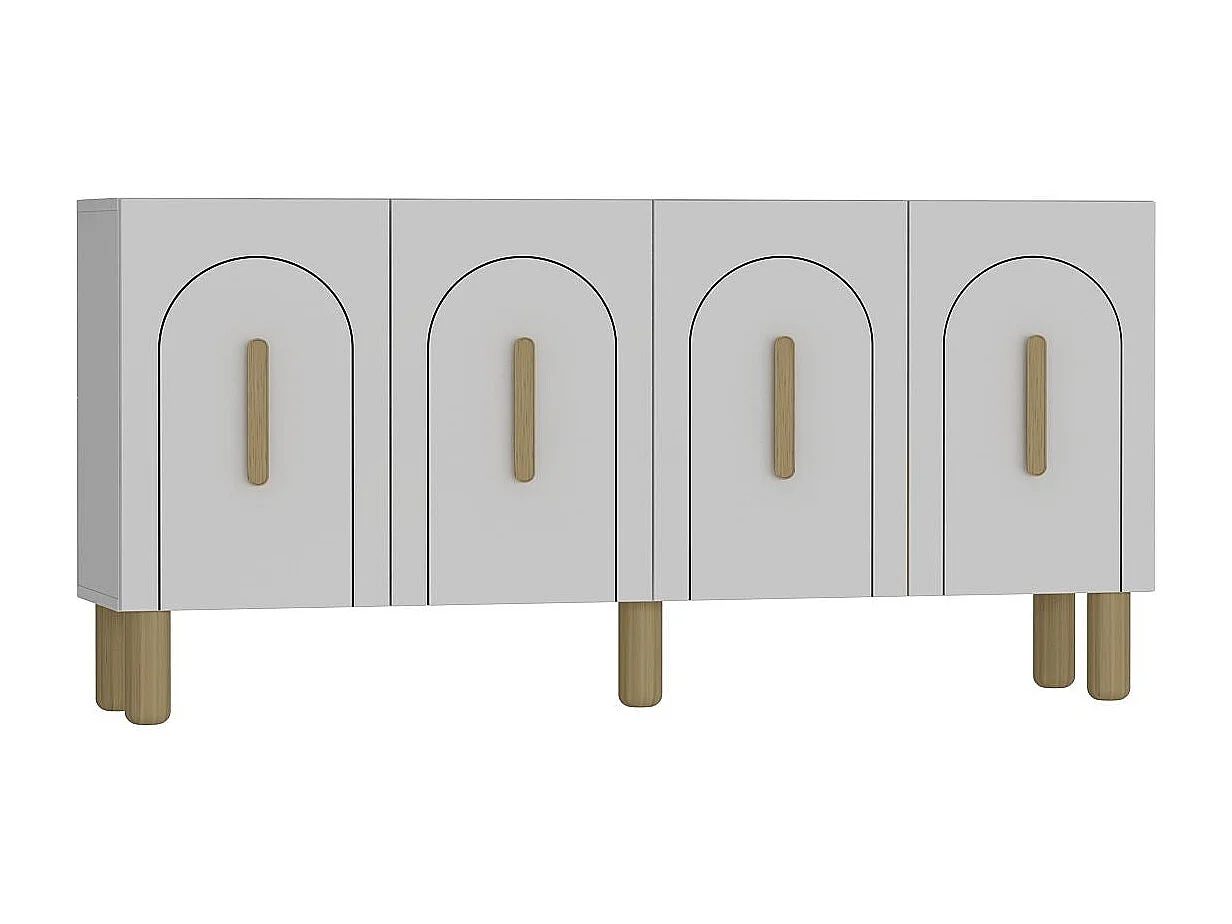 Komoda – 150 cm x 75 cm x 35 cm – Dąb biały i szafirowy – Płyta wiórowa