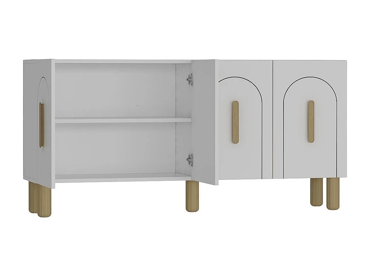 Komoda – 150 cm x 75 cm x 35 cm – Dąb biały i szafirowy – Płyta wiórowa