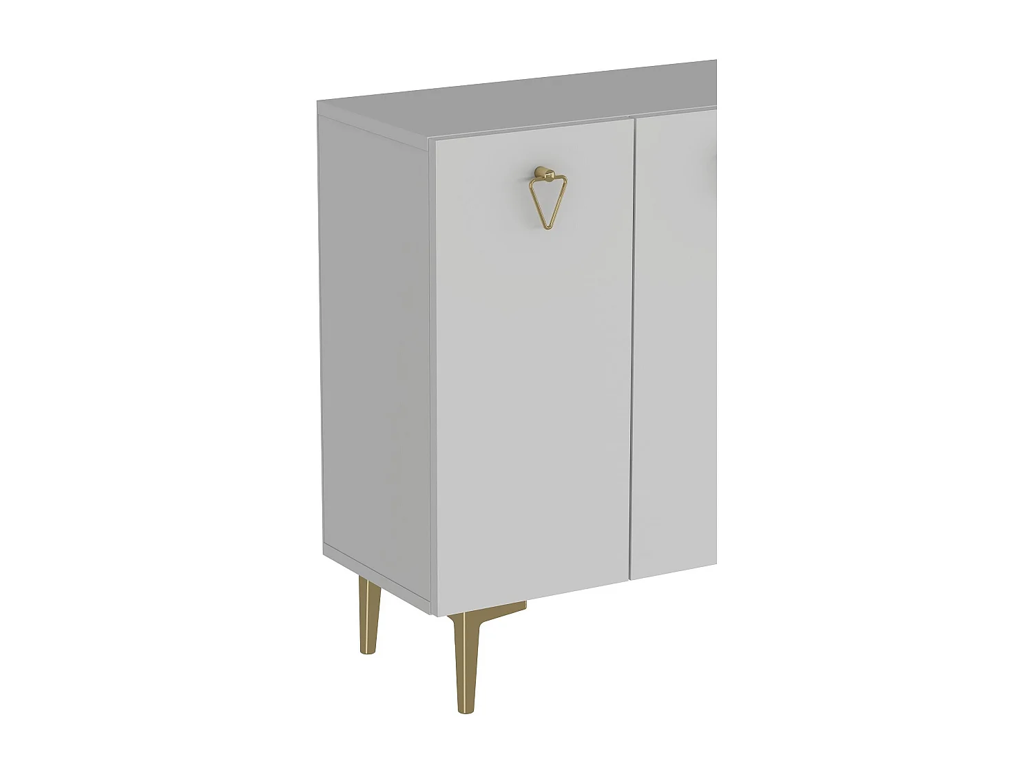Credenza – 120 cm x 80 cm – Bianco e oro – Pannello truciolare rivestito in melaminico