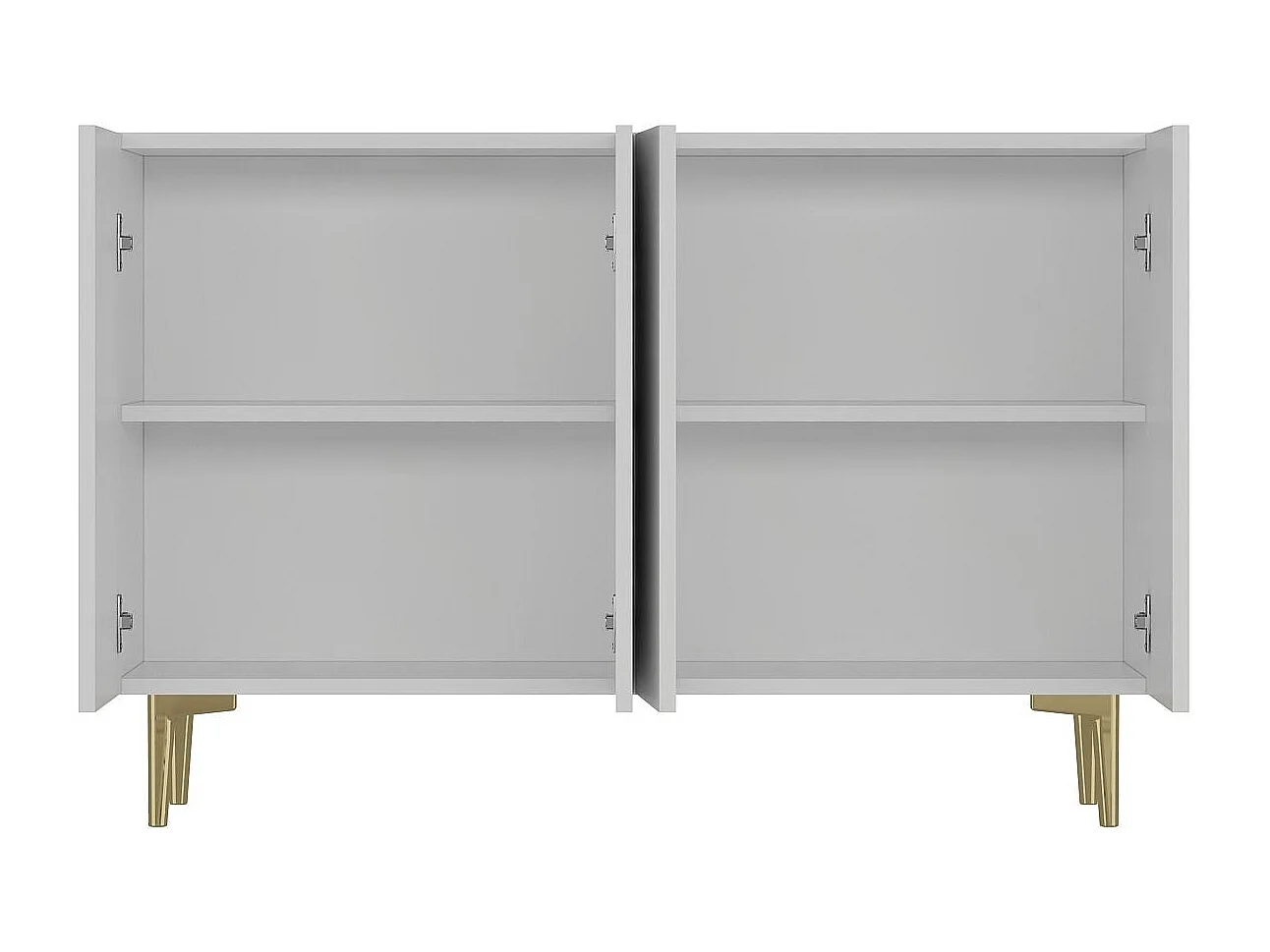 Credenza – 120 cm x 80 cm – Bianco e oro – Pannello truciolare rivestito in melaminico