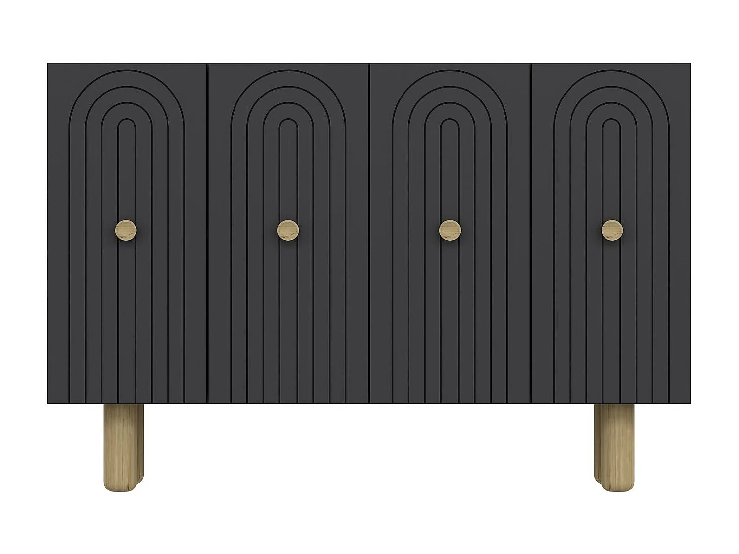 Aparador – 120 cm x 75 cm x 29,6 cm – Antracite – Painel de Partículas Revestido em Melamina