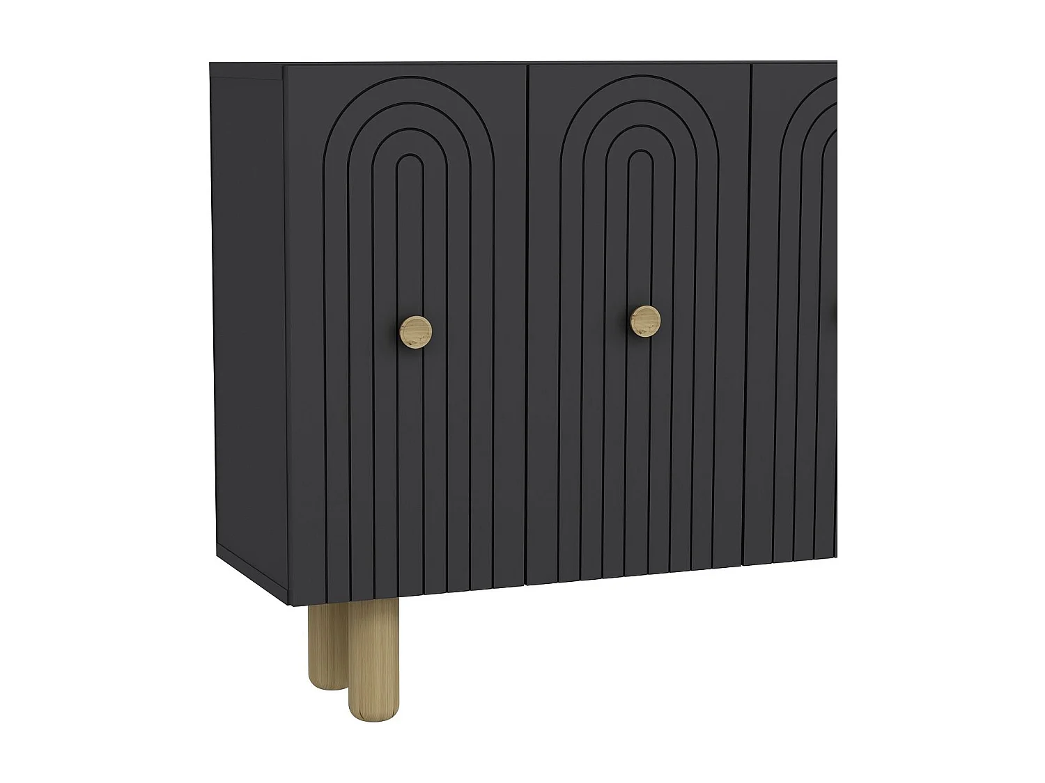 Aparador – 120 cm x 75 cm x 29,6 cm – Antracite – Painel de Partículas Revestido em Melamina