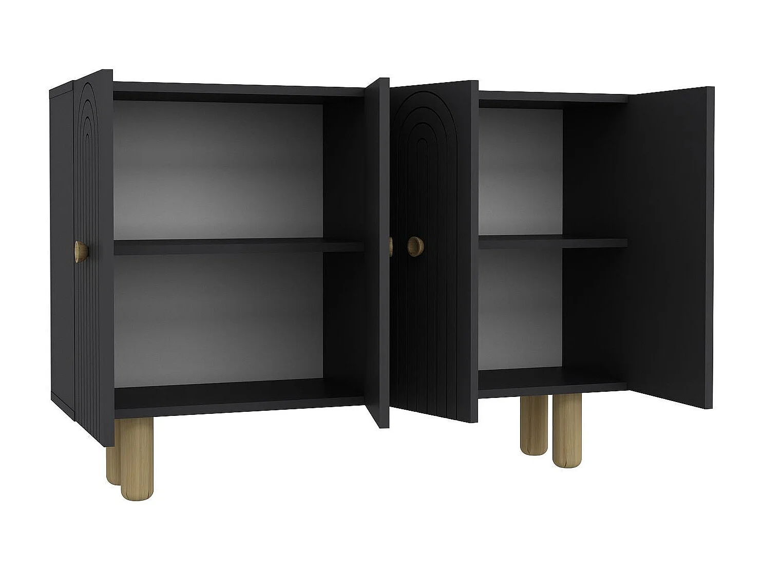 Aparador – 120 cm x 75 cm x 29,6 cm – Antracite – Painel de Partículas Revestido em Melamina