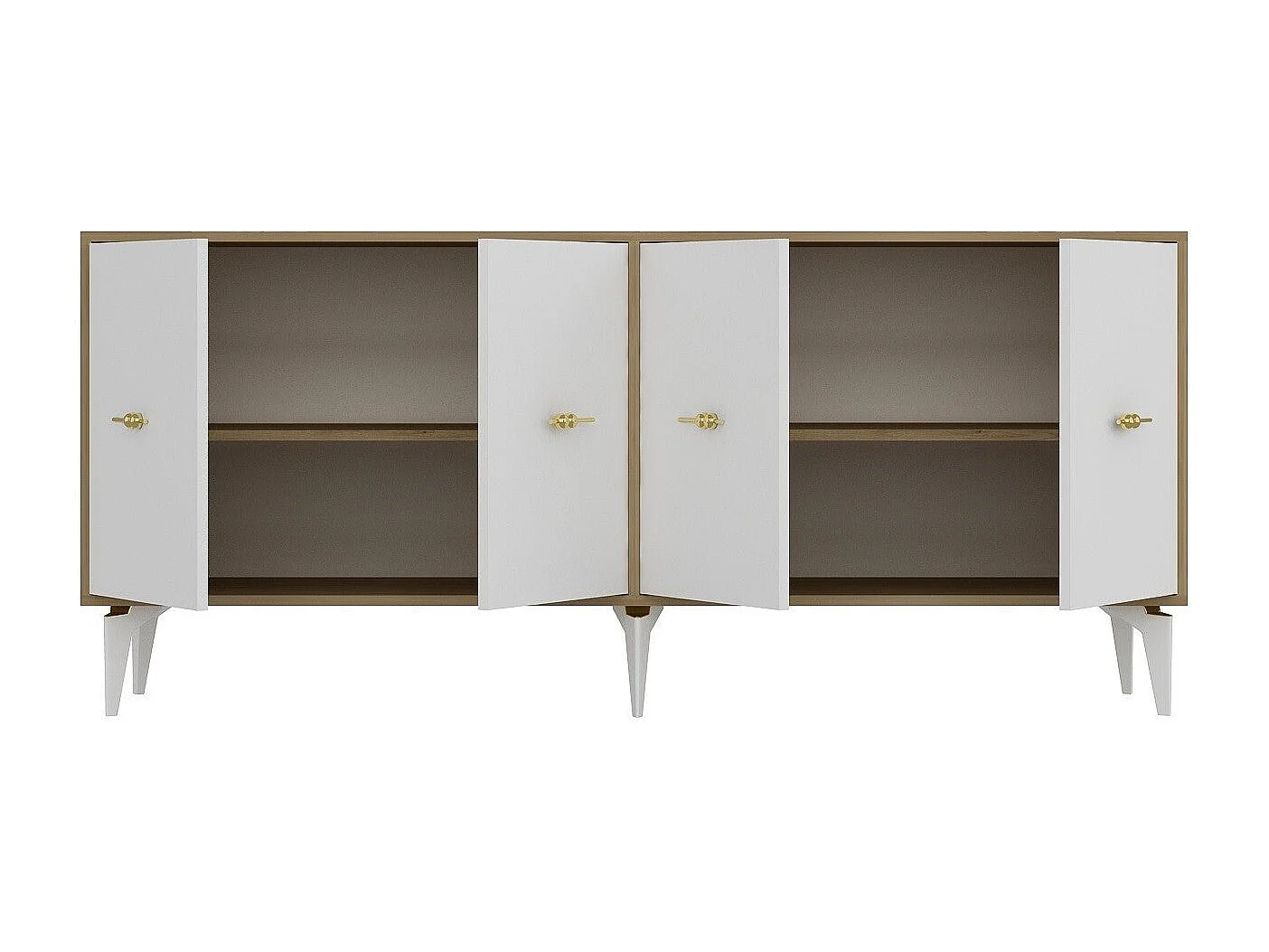 Buffet – 180 cm x 82,6 cm x 35 cm – Chêne saphir et blanc – Panneau de particules mélaminé