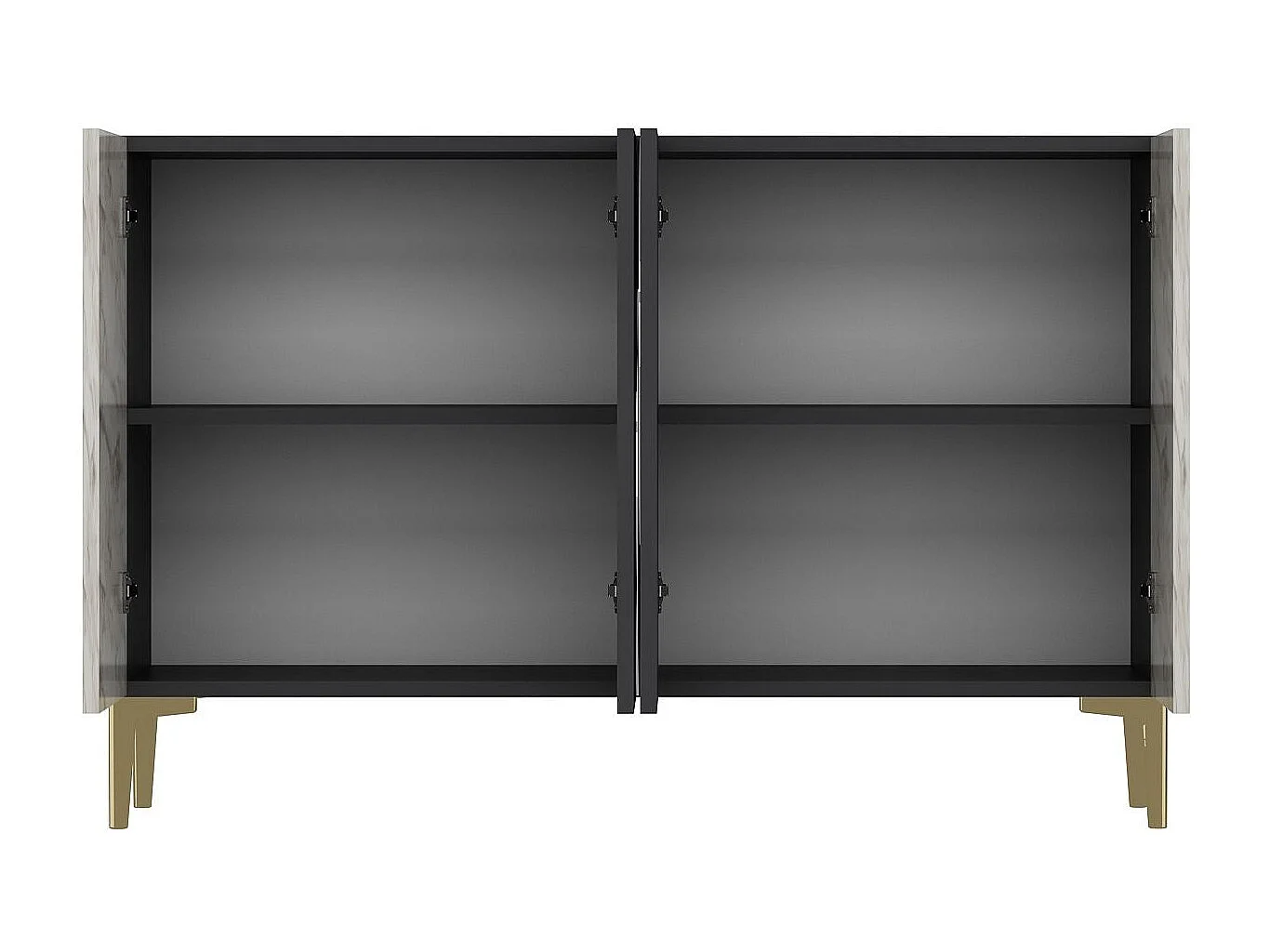 Sideboard – 120 cm – Anthrazit, Ephesus-Marmor und Gold – Melaminbeschichtete Spanplatte