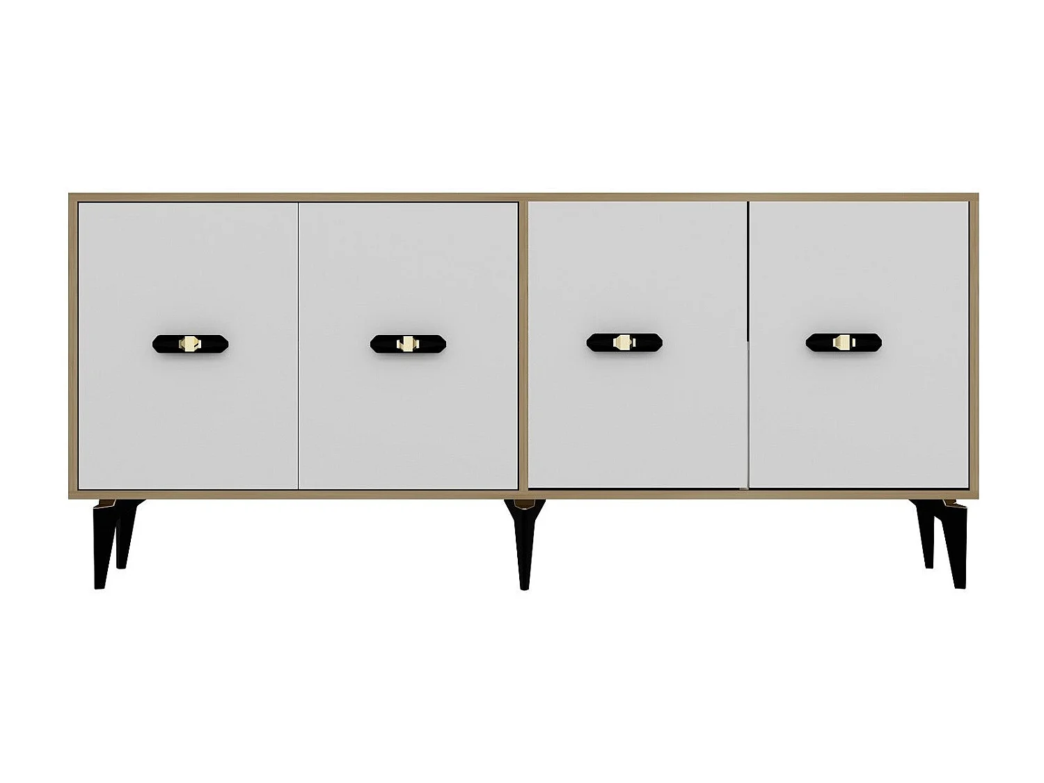 Buffet en aggloméré mélaminé – 180 cm x 82,6 cm x 35 cm – Chêne saphir et blanc
