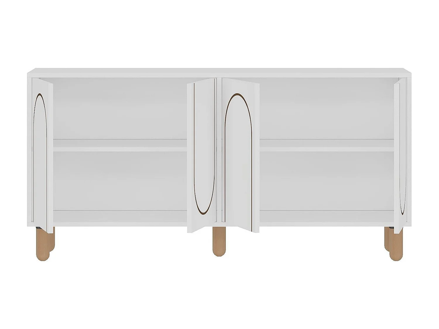 Komoda – 150 cm x 73 cm x 36 cm – Biała – Płyta wiórowa z powłoką melaminową