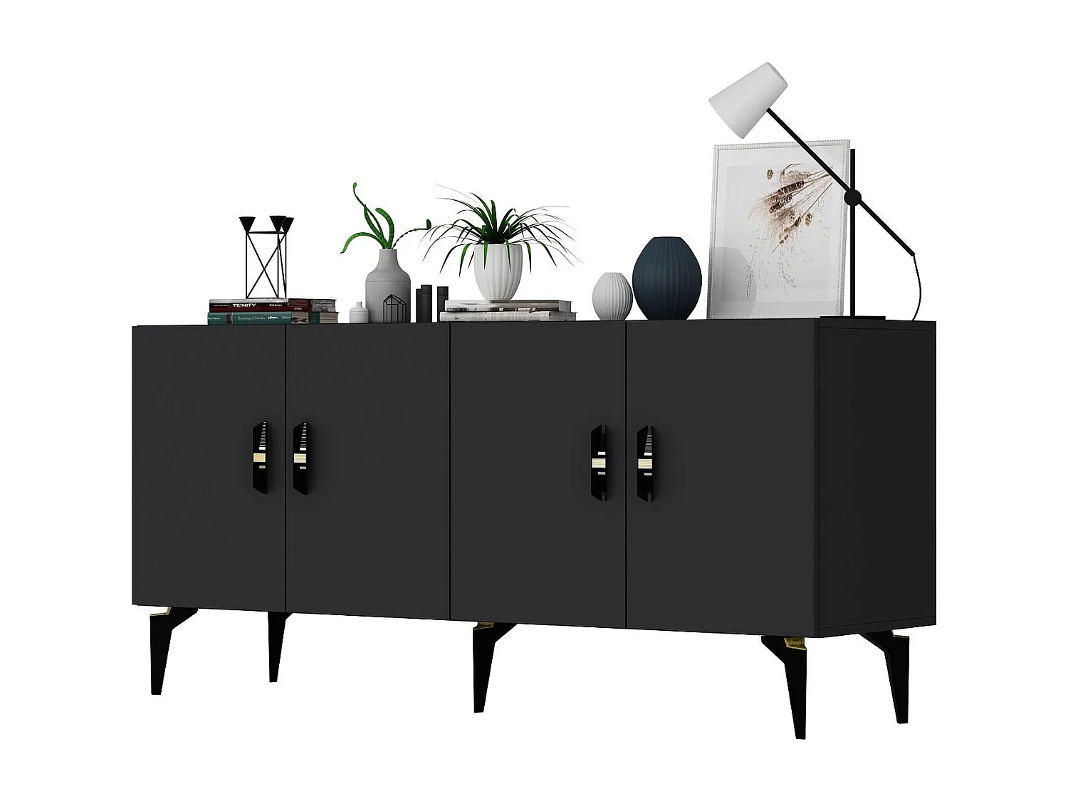 Komoda – 150 cm – Antracyt – Płyta wiórowa pokryta melaminą