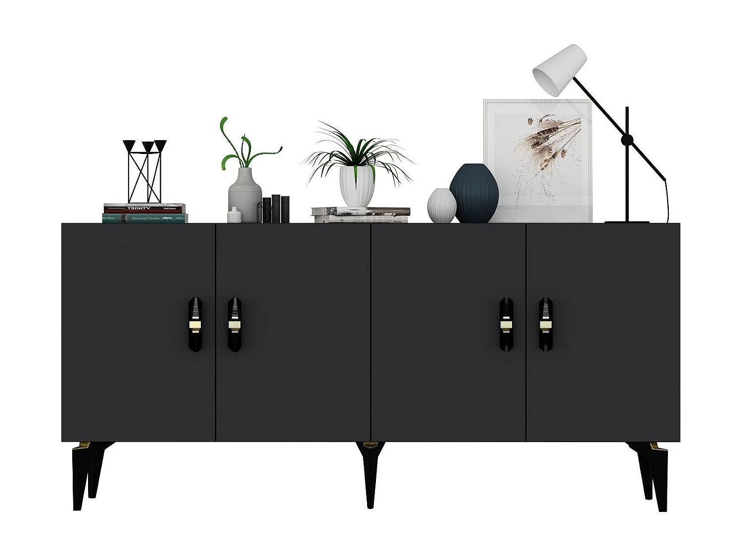 Komoda – 150 cm – Antracyt – Płyta wiórowa pokryta melaminą