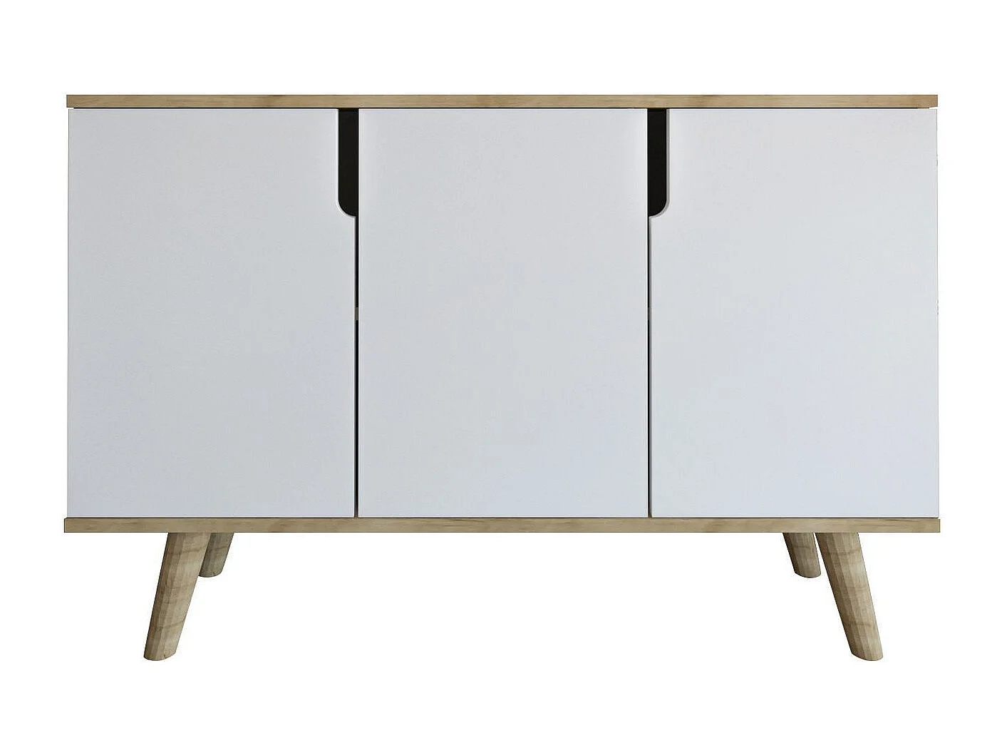 Sideboard – 120 cm – Saphireiche und Weiß – Melaminbeschichtete Spanplatte