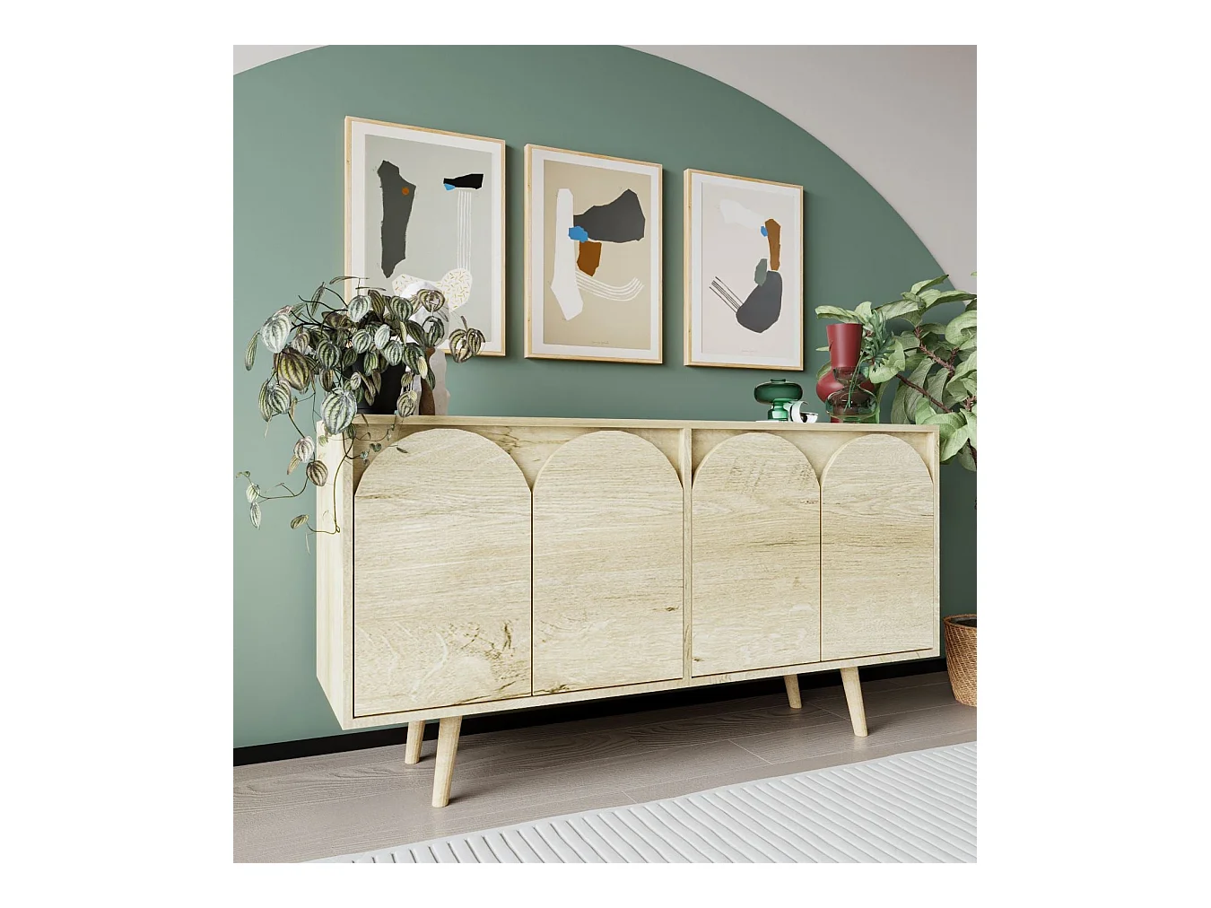 Buffet – 150 cm – Chêne Saphir – Panneau de particules mélaminé