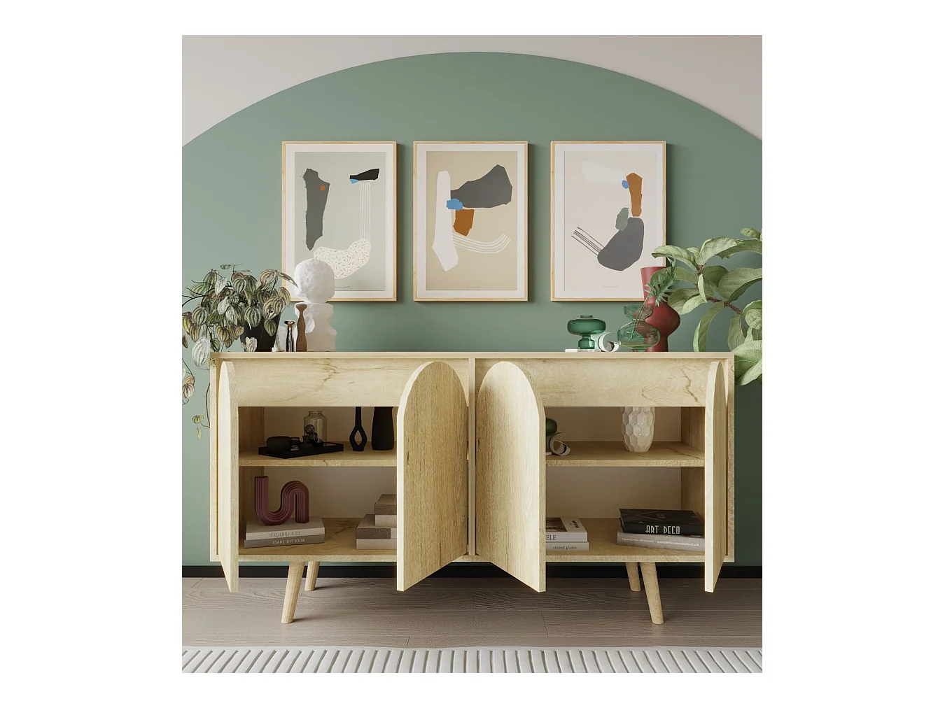 Buffet – 150 cm – Chêne Saphir – Panneau de particules mélaminé