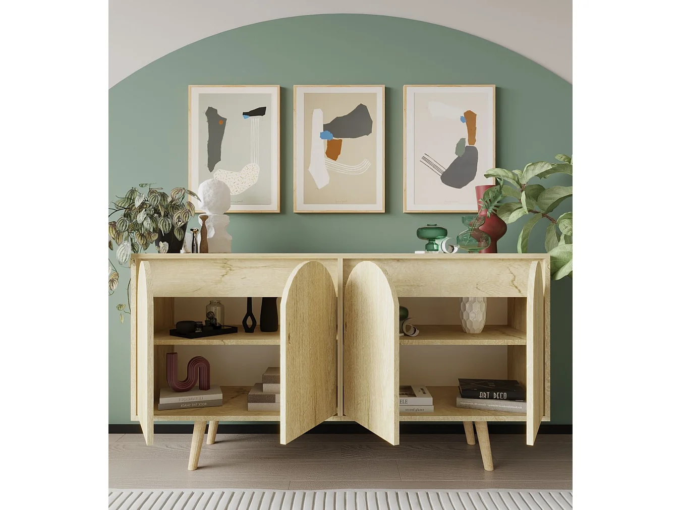 Buffet – 150 cm – Chêne Saphir – Panneau de particules mélaminé