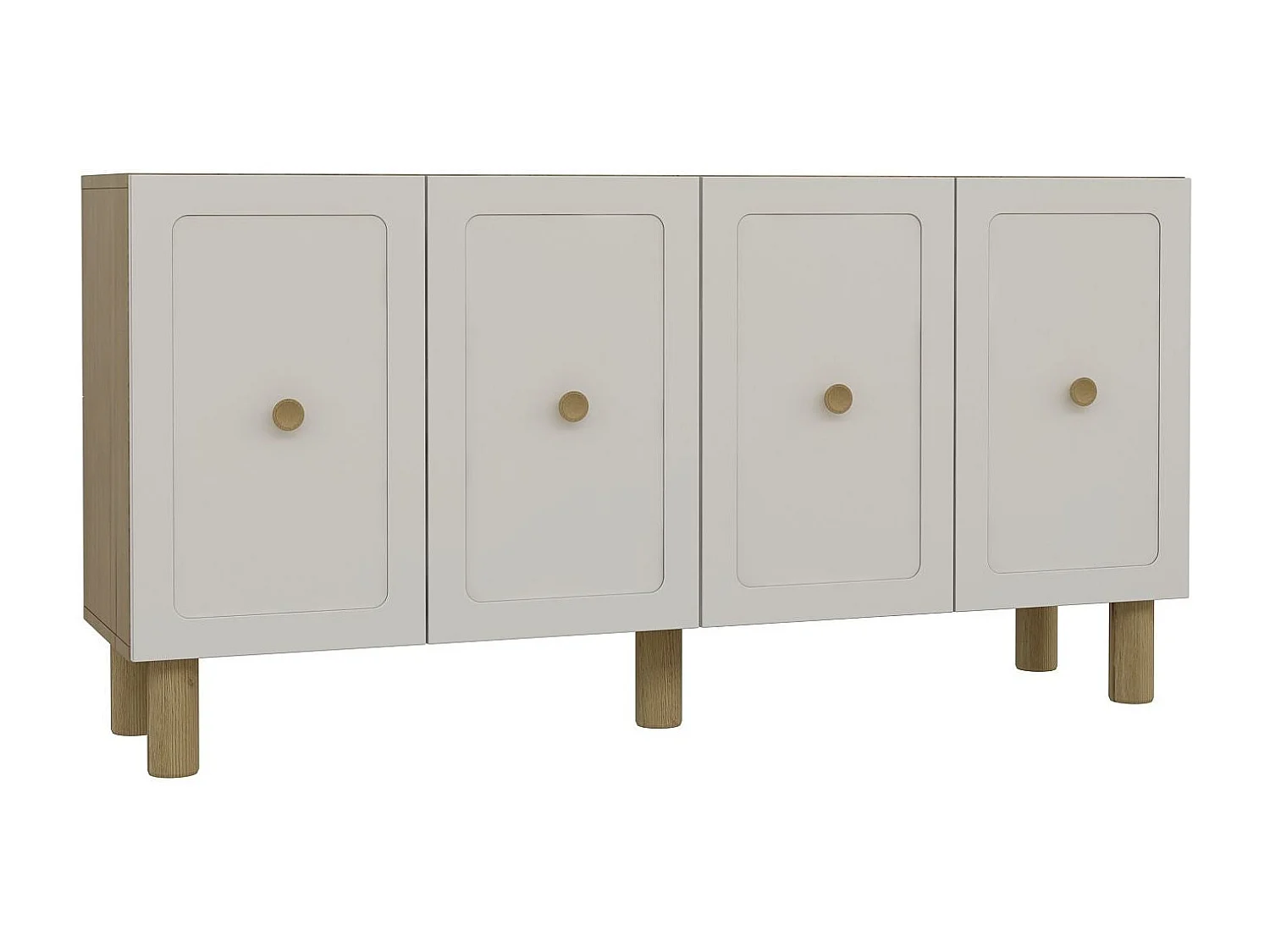 Komoda – 150 cm x 75 cm x 32 cm – Dąb szafirowy i biel – MDF