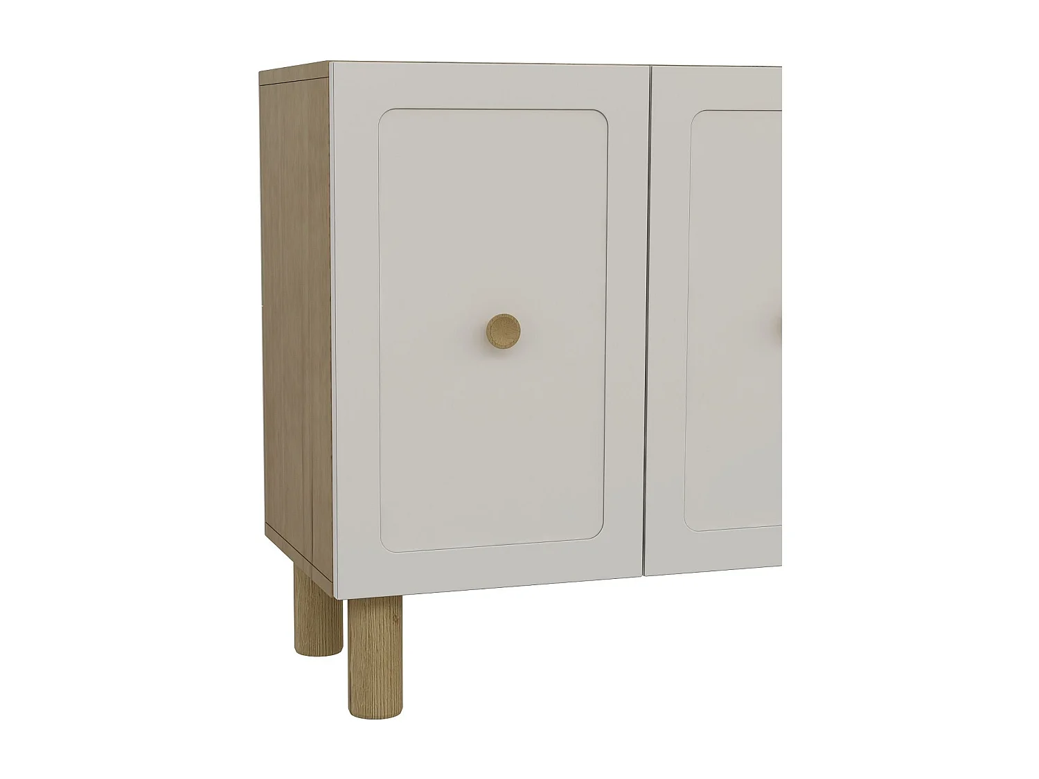 Komoda – 150 cm x 75 cm x 32 cm – Dąb szafirowy i biel – MDF