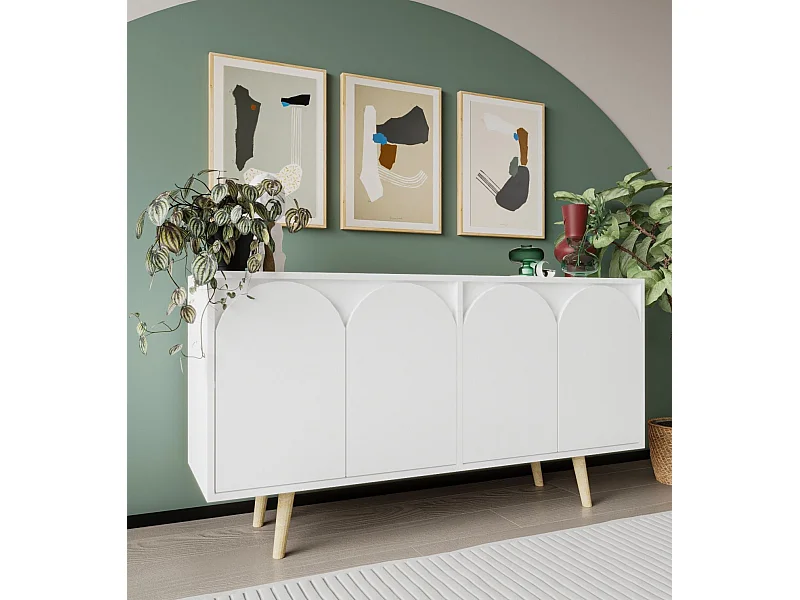 Buffet – 150 cm – Blanc – Aggloméré