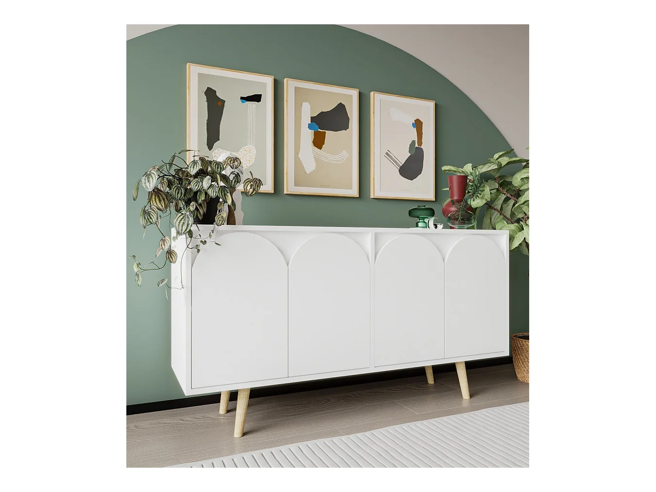Buffet – 150 cm – Blanc – Aggloméré