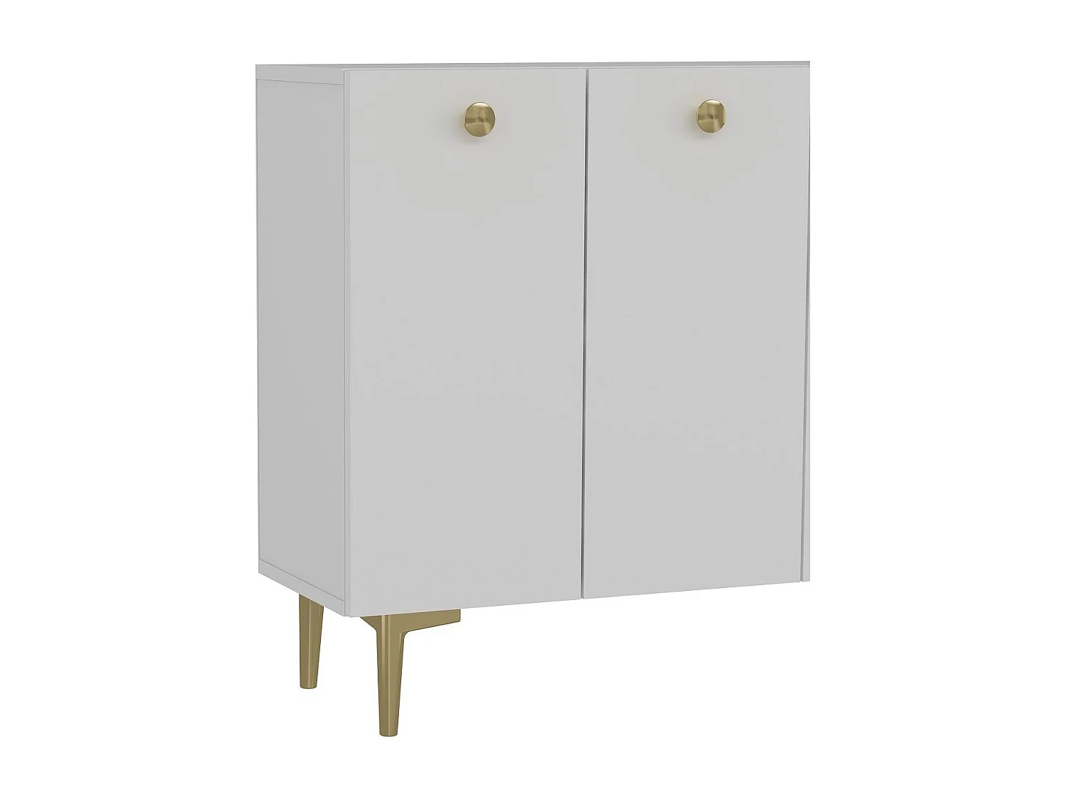 Buffet – 120 cm x 80 cm – Blanc et or – Panneau de particules mélaminé
