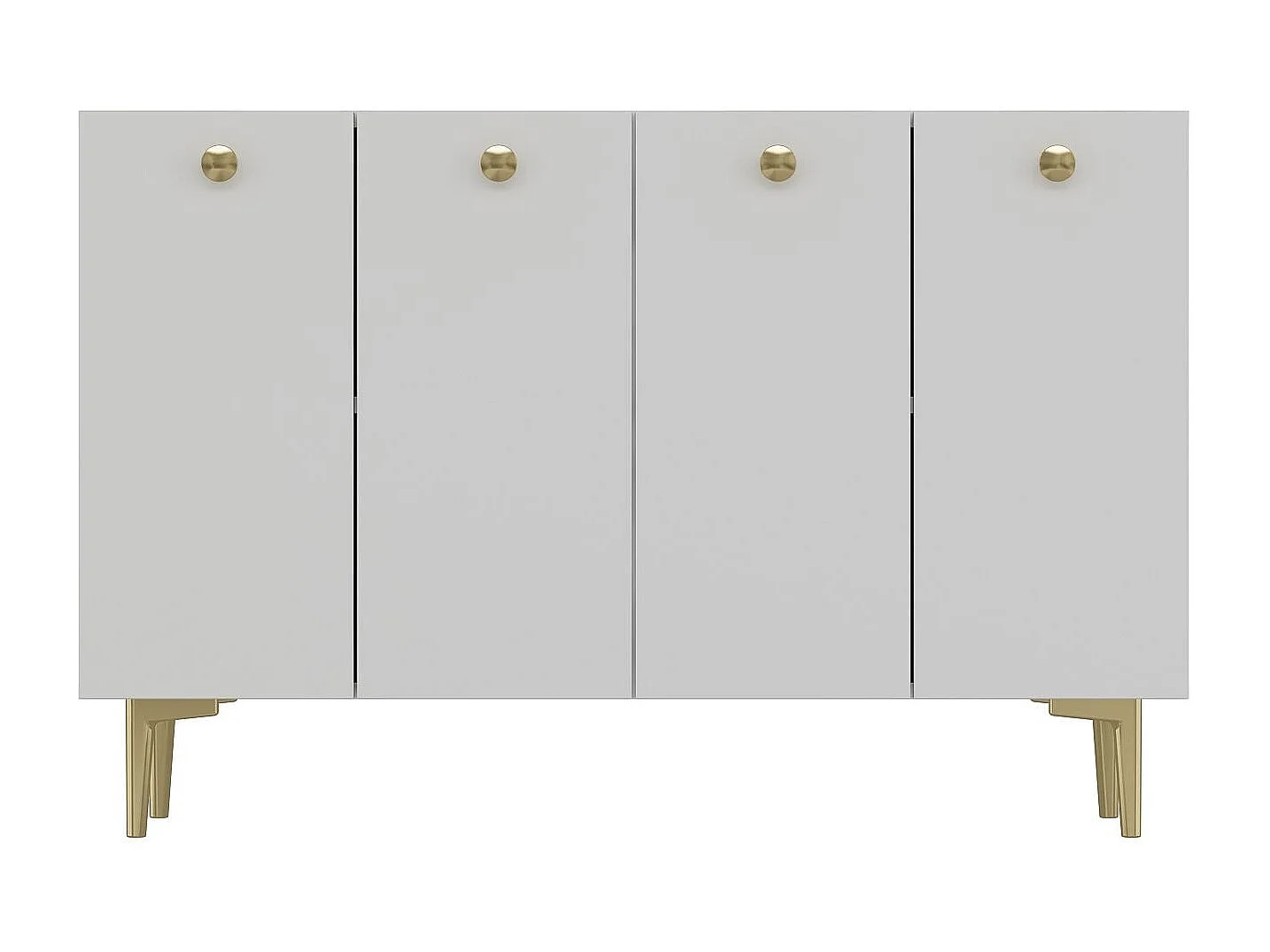 Buffet – 120 cm x 80 cm – Blanc et or – Panneau de particules mélaminé