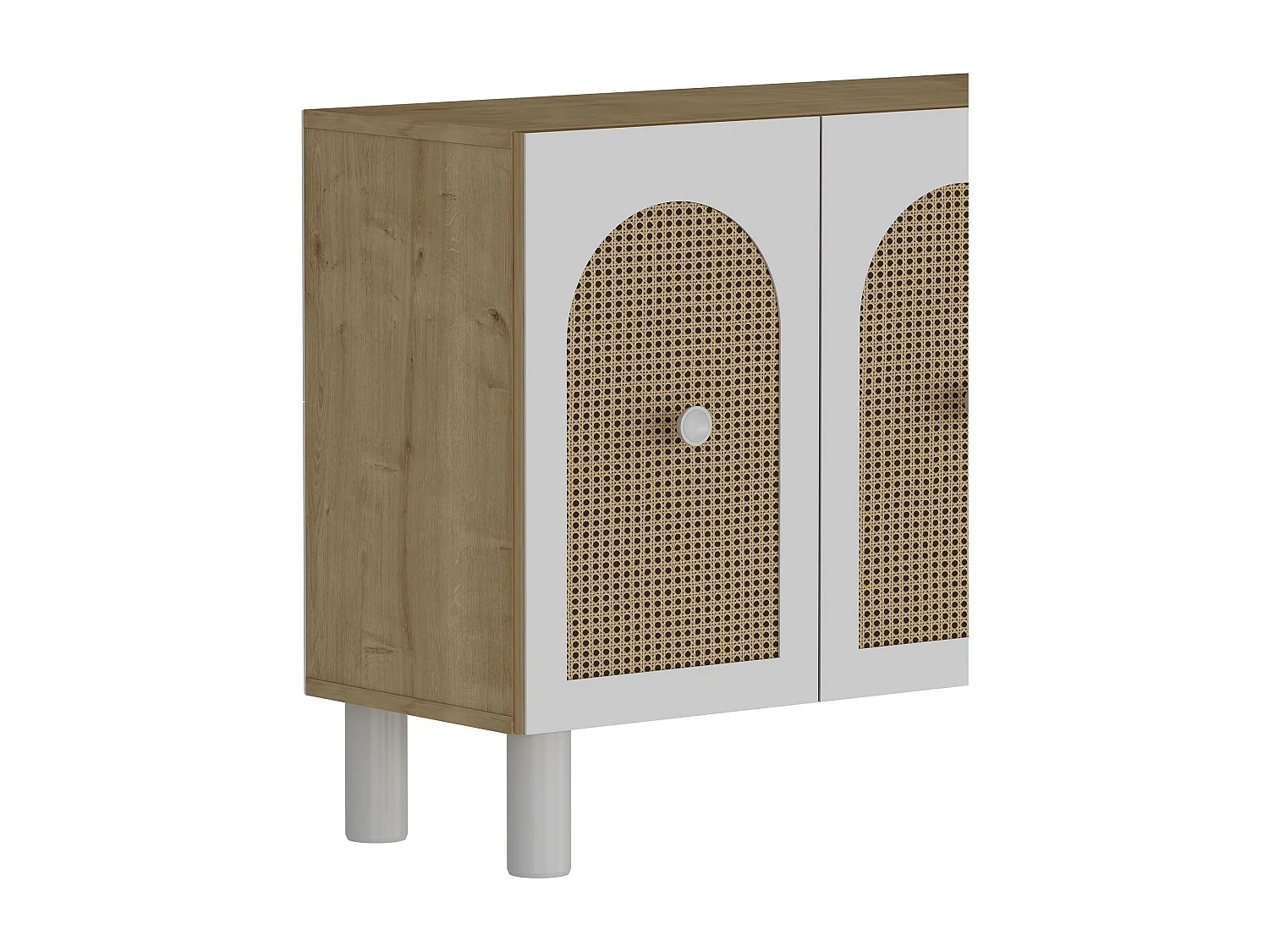 Dressoir – 150 cm x 75 cm x 30 cm – Saffier Eiken en Hazeraan – Spaanplaat