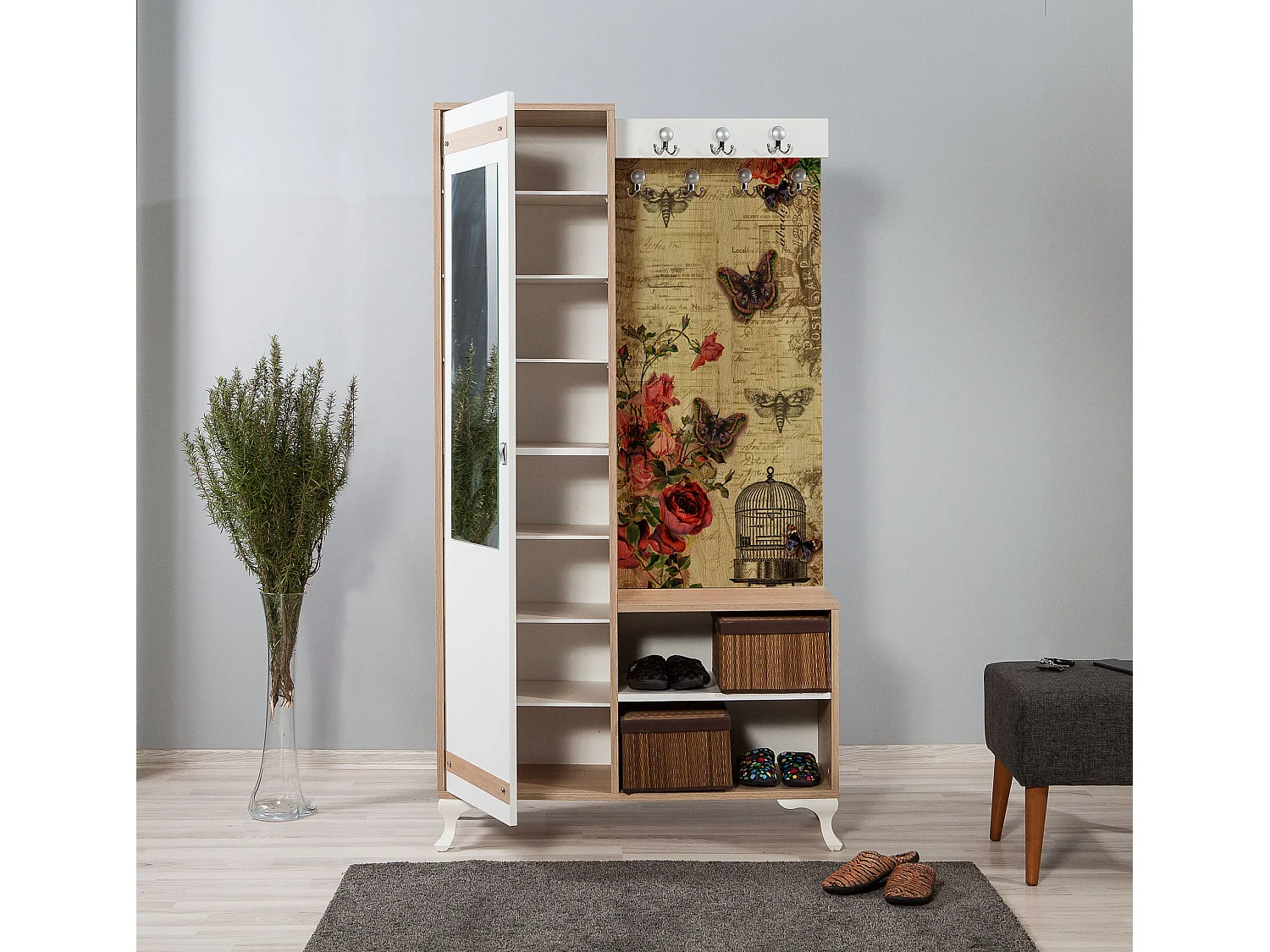 Credenza da ingresso – 100 cm x 190 cm – Rovere Sonoma – MDF rivestito in melaminico