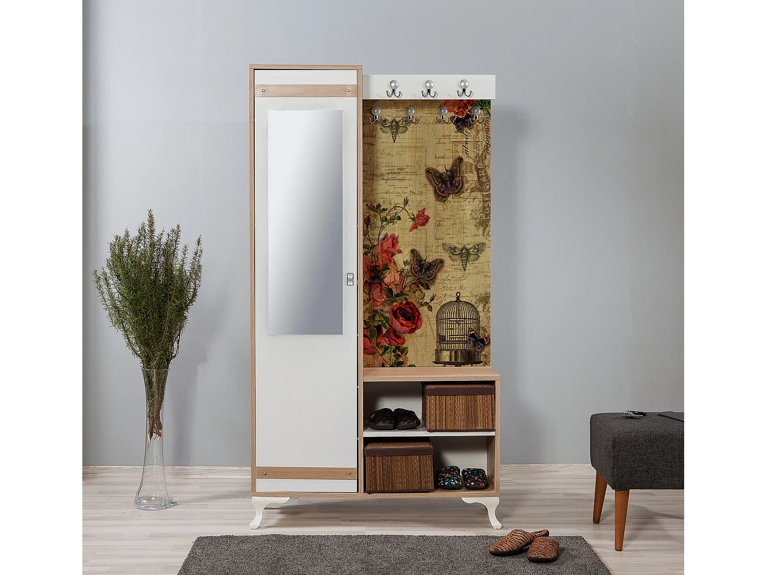 Credenza da ingresso – 100 cm x 190 cm – Rovere Sonoma – MDF rivestito in melaminico