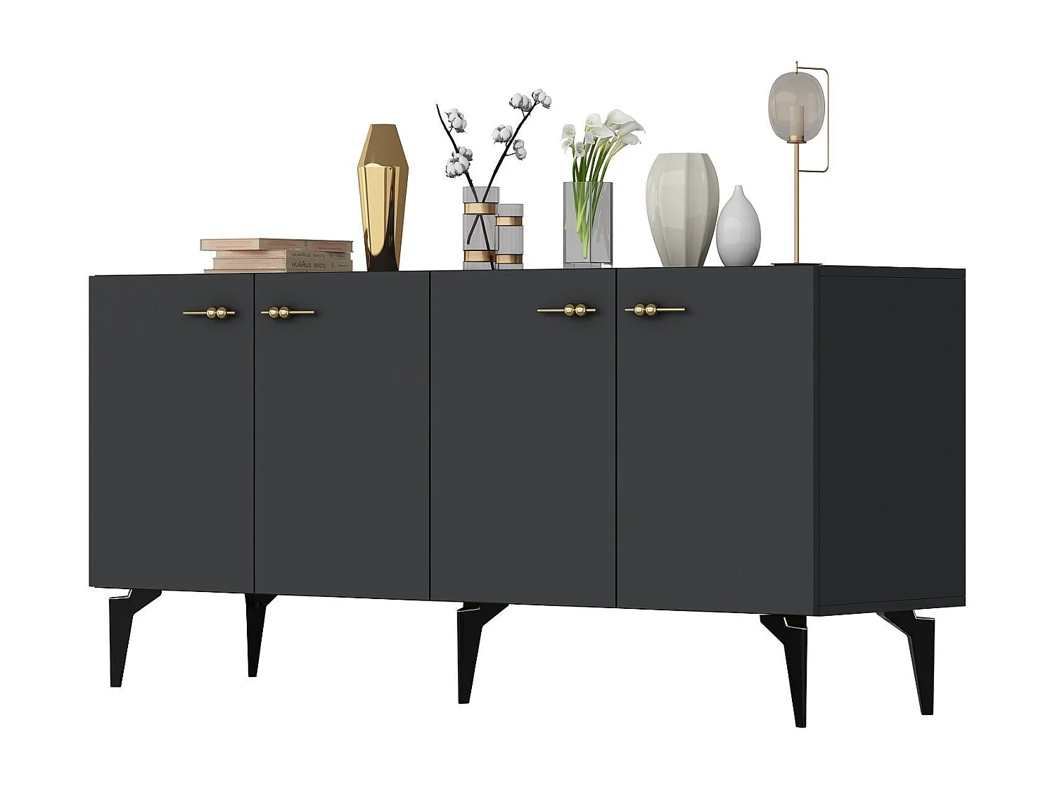 Komoda – 150 cm – Antracyt – Płyta wiórowa