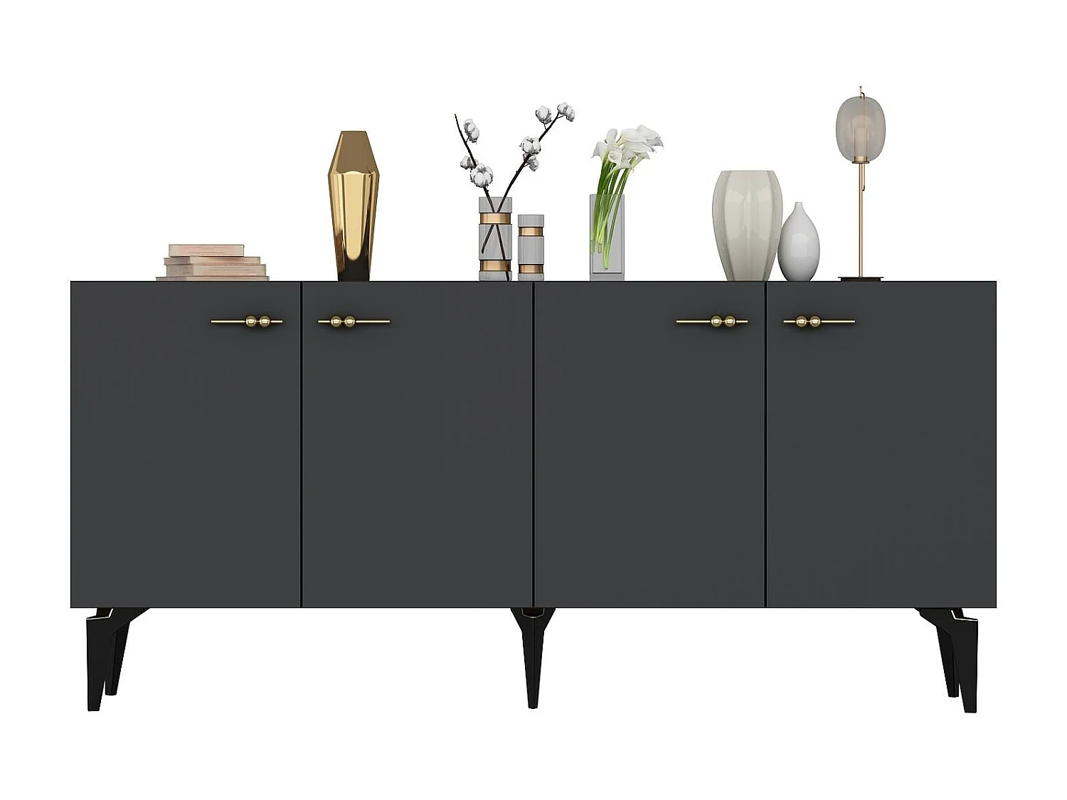 Komoda – 150 cm – Antracyt – Płyta wiórowa