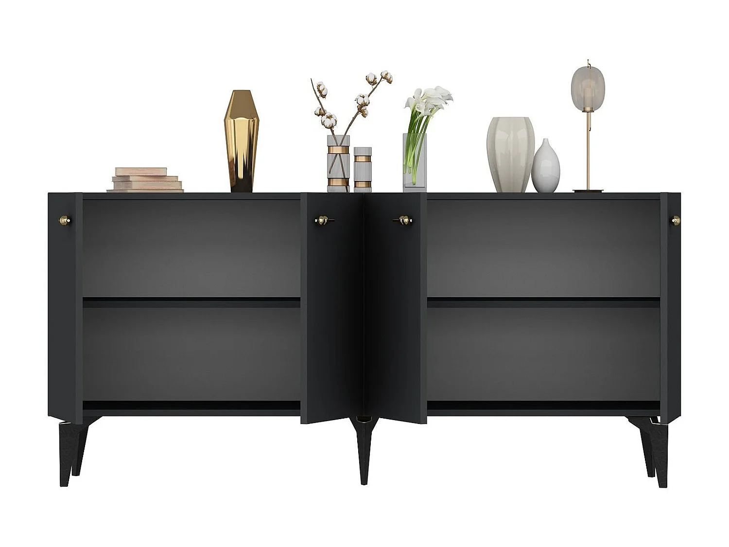 Komoda – 150 cm – Antracyt – Płyta wiórowa