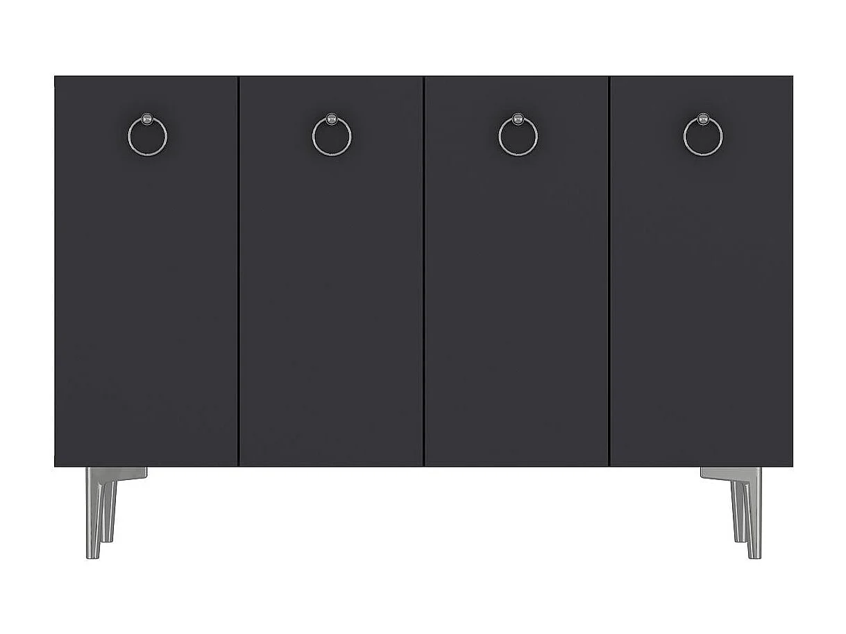 Sideboard – 120 cm x 80 cm x 29,6 cm – Anthrazit und Silber – MDF