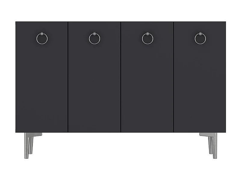 Sideboard – 120 cm x 80 cm x 29,6 cm – Anthrazit und Silber – MDF