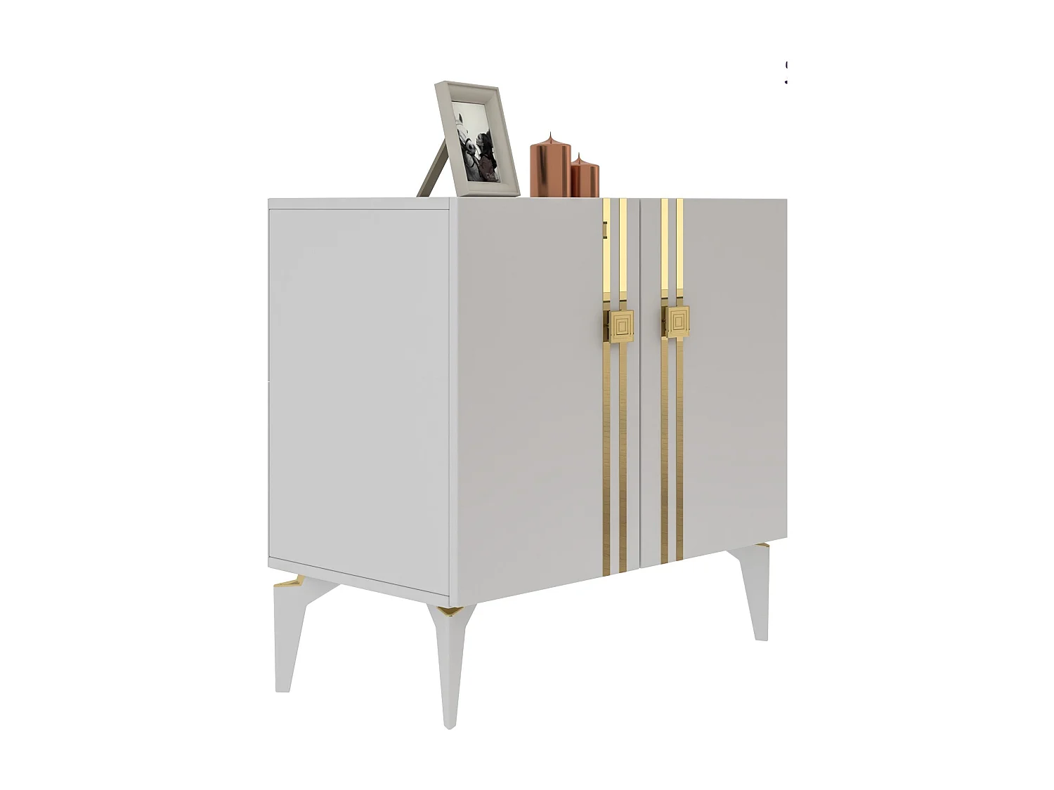 Buffet – 150 cm de large – 80 cm de haut – Blanc – Panneaux de particules