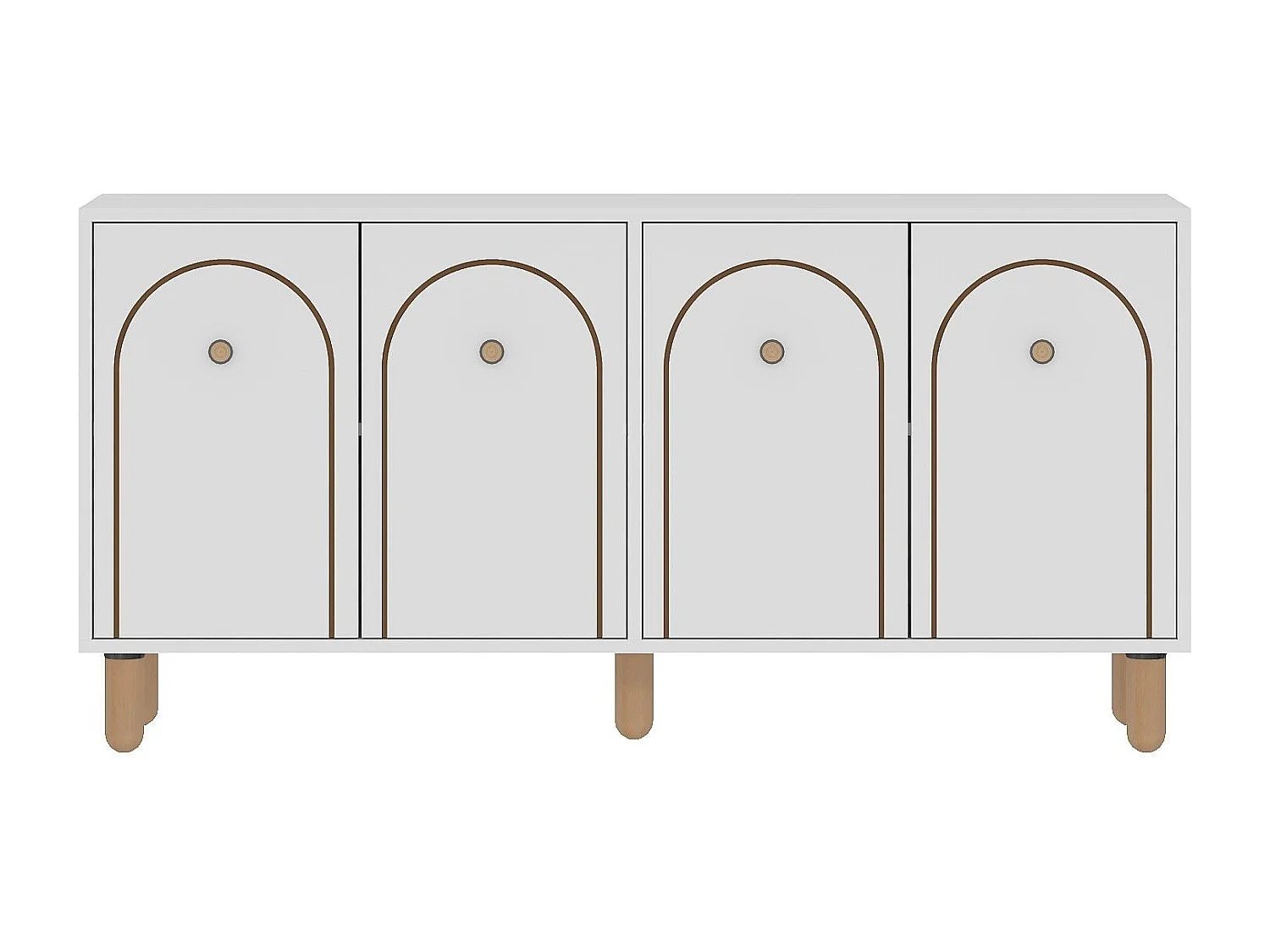 Komoda – 150 cm – Biała – Płyta wiórowa z powłoką melaminową