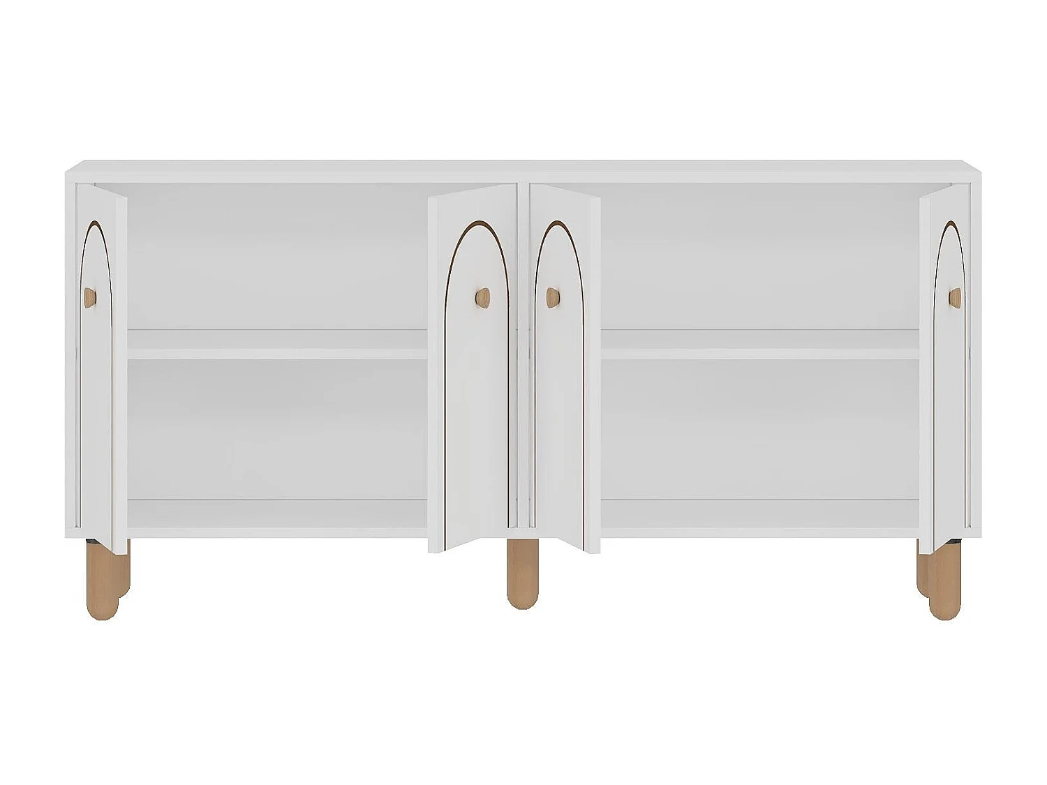 Komoda – 150 cm – Biała – Płyta wiórowa z powłoką melaminową