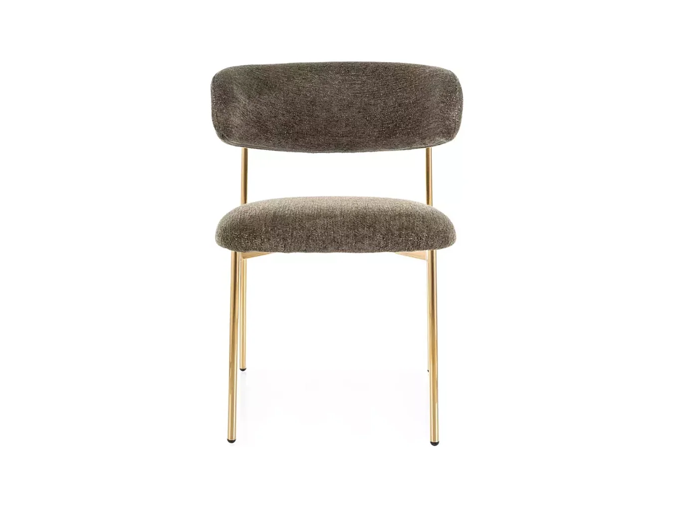 Chaise tissu olive et pieds métal doré confort moderne couleur tendance JONAZ
