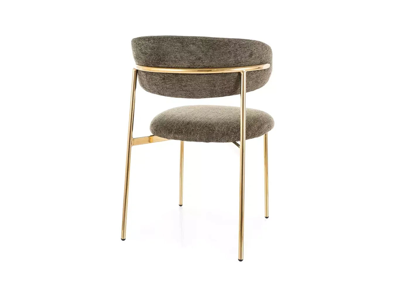 Chaise tissu olive et pieds métal doré confort moderne couleur tendance JONAZ