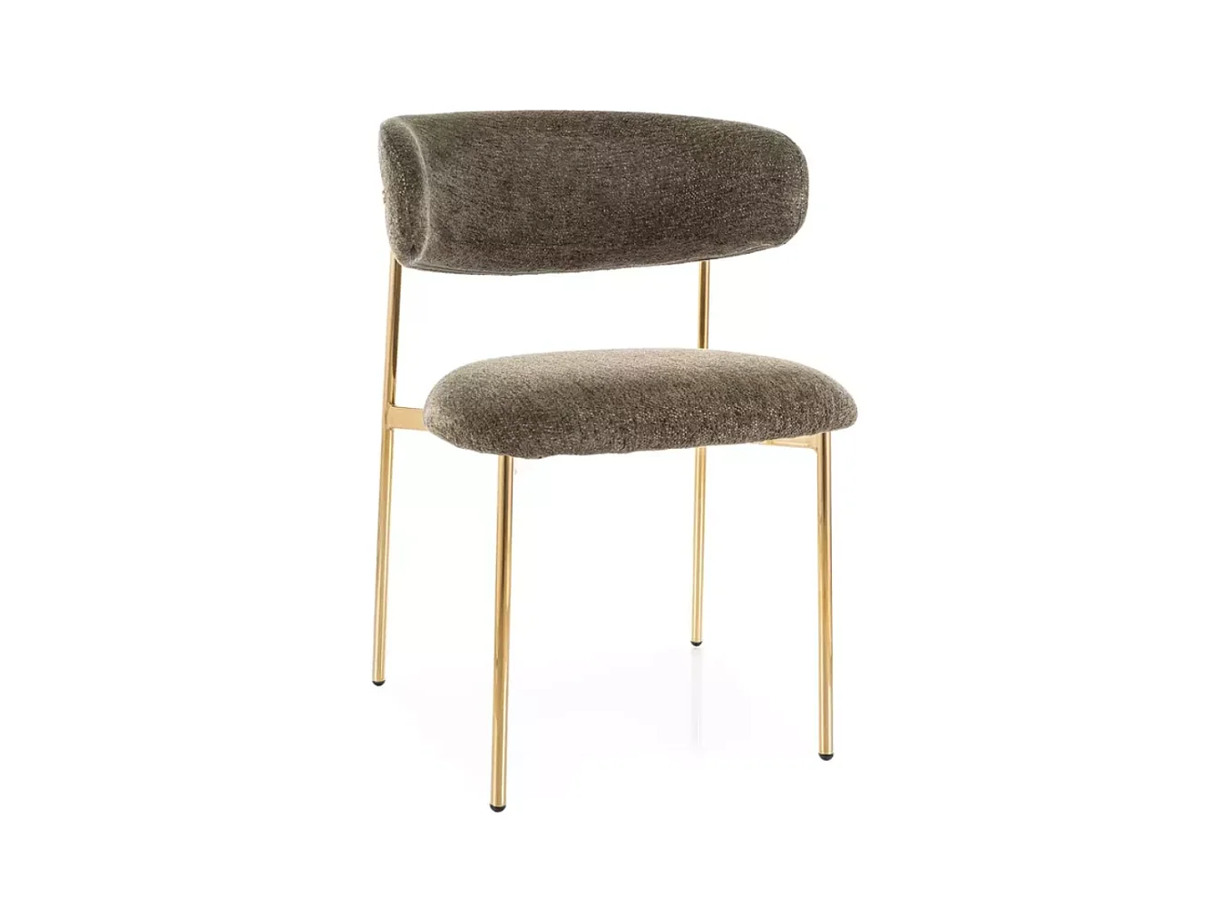 Chaise tissu olive et pieds métal doré confort moderne couleur tendance JONAZ