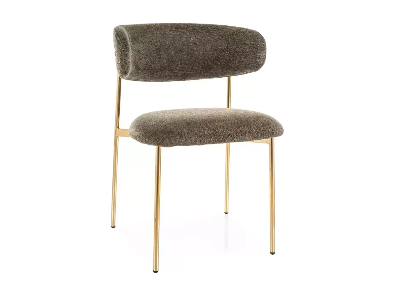Chaise tissu olive et pieds métal doré confort moderne couleur tendance JONAZ