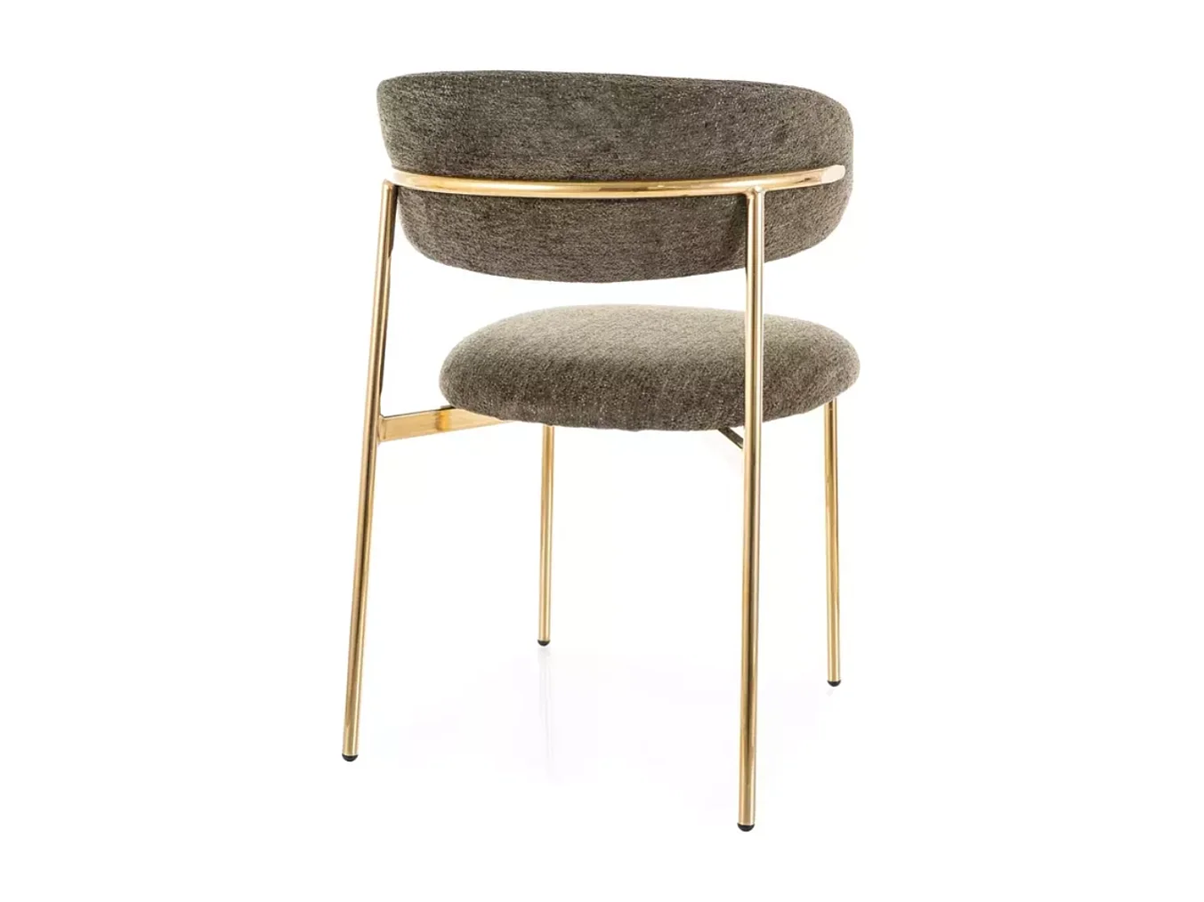 Chaise tissu olive et pieds métal doré confort moderne couleur tendance JONAZ