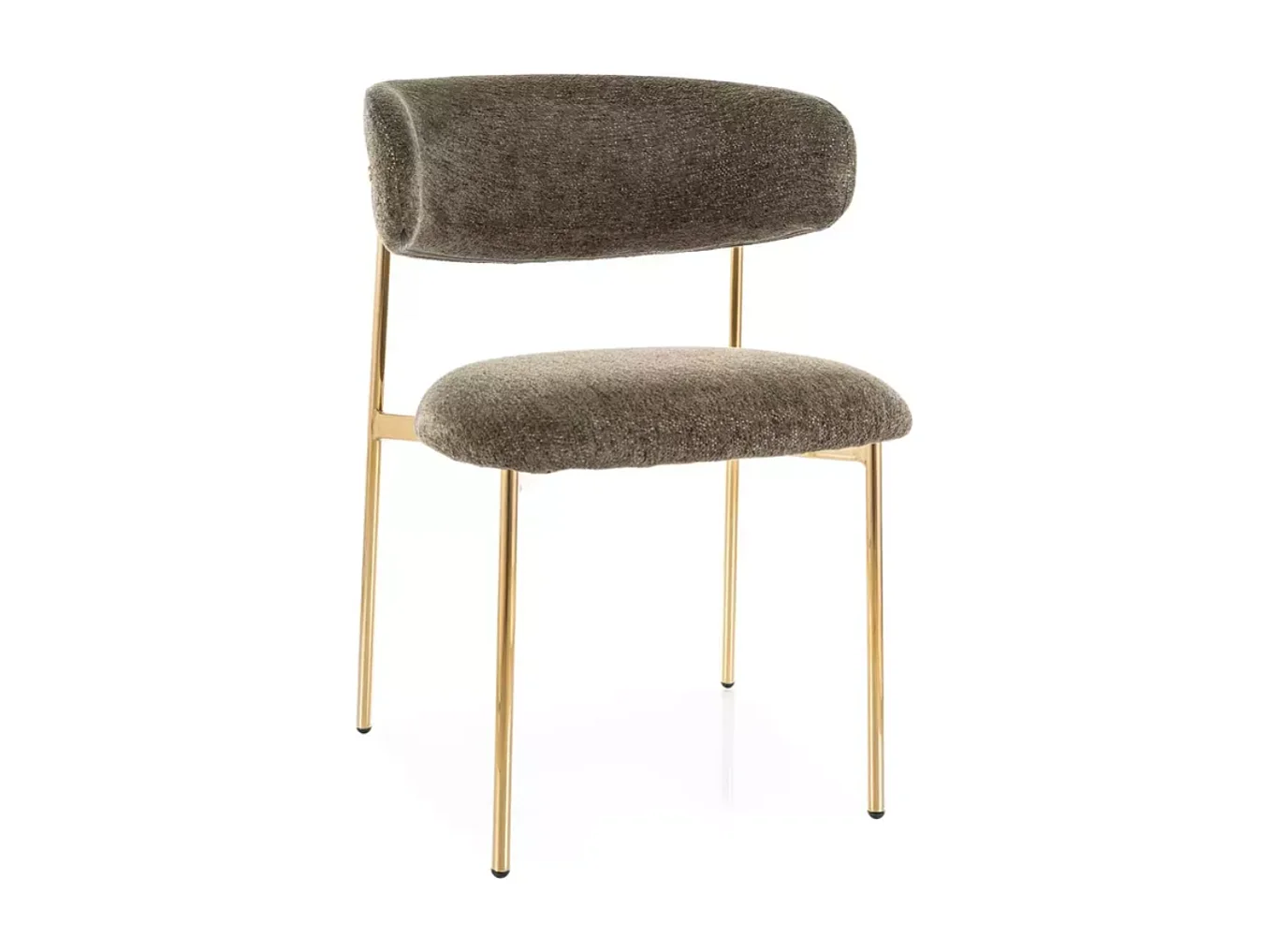 Chaise tissu olive et pieds métal doré confort moderne couleur tendance JONAZ