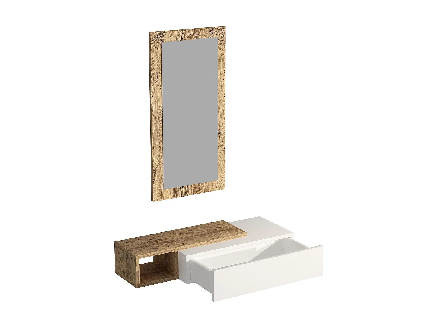 Credenza da parete – 82 x 15,8 x 29,6 cm – Pino Atlantico e Bianco – Melamina