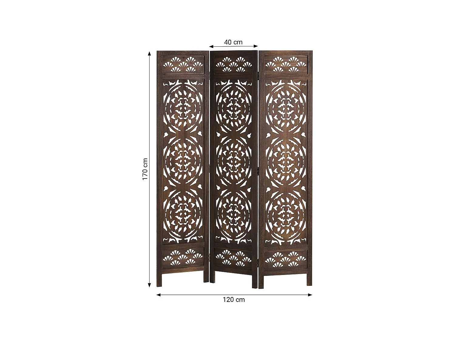 Paravent 170x120x2 cm Design Marron