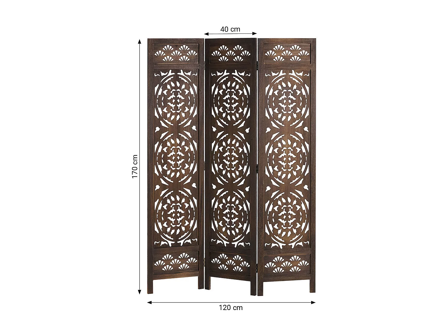 Kamerscherm 170x120x2 cm Bruin Design