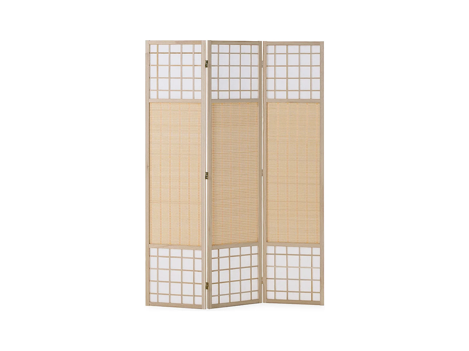 Paravent 170x120x2.0 cm Blanc Naturel