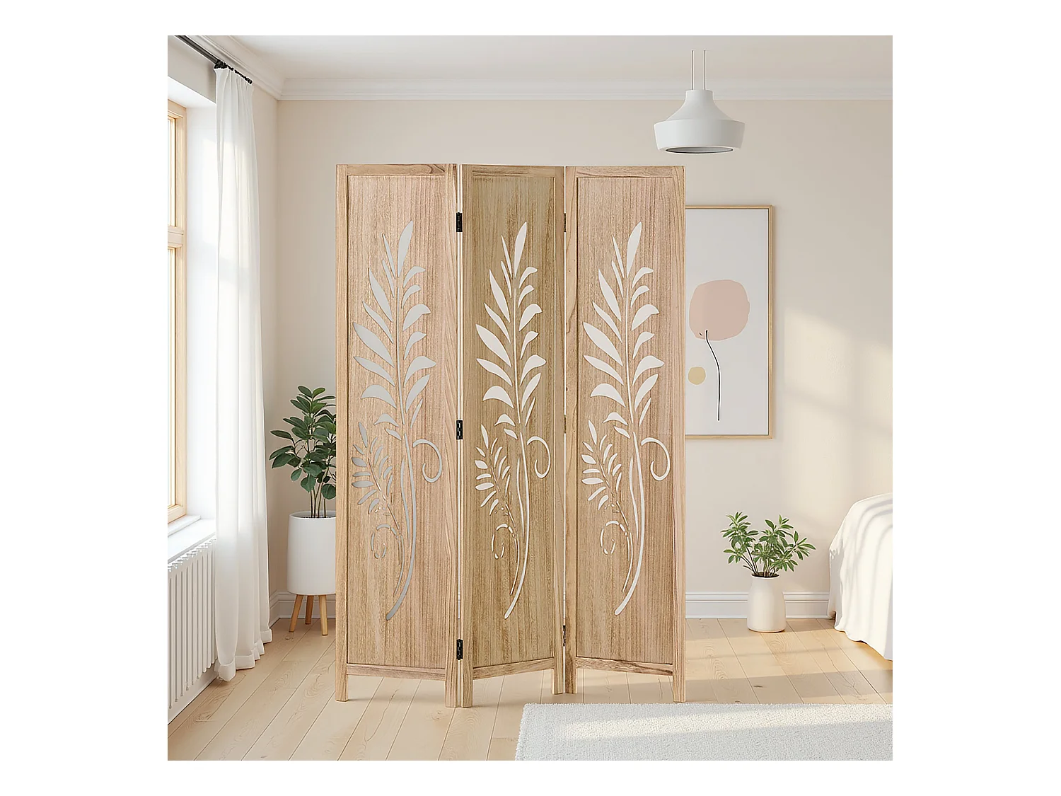 Paravent 170x120x2.0 cm Naturel Design Naturel